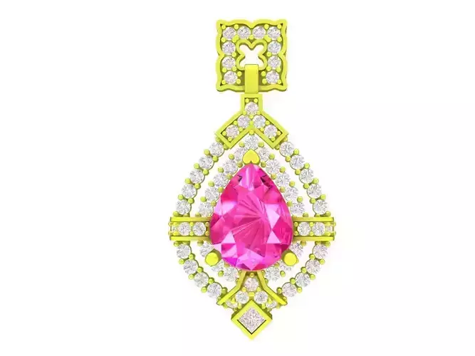 7315 luxury korean style diamond pear women pendant