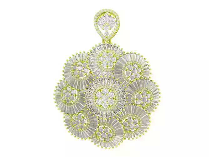 7324 luxury diamond baguette women pendant