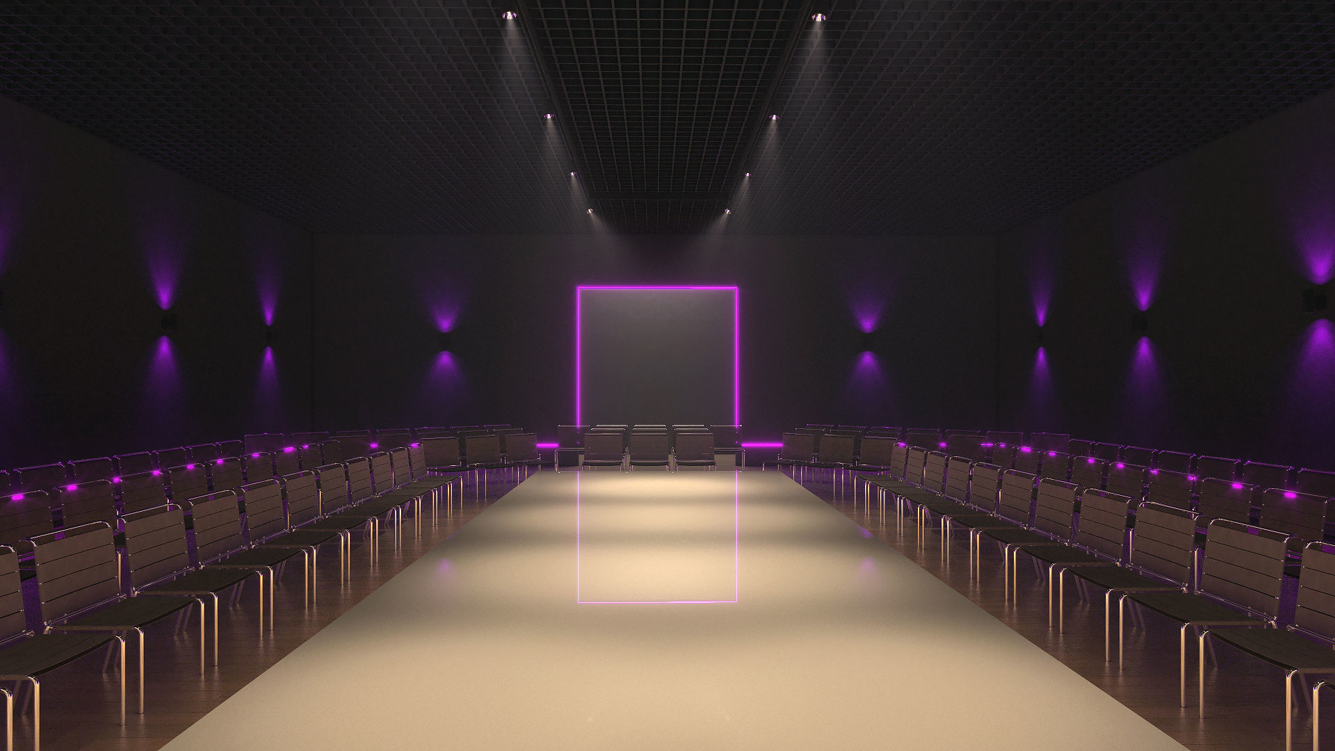 Interior Fashion Show Hall Low-poly 3D model_3