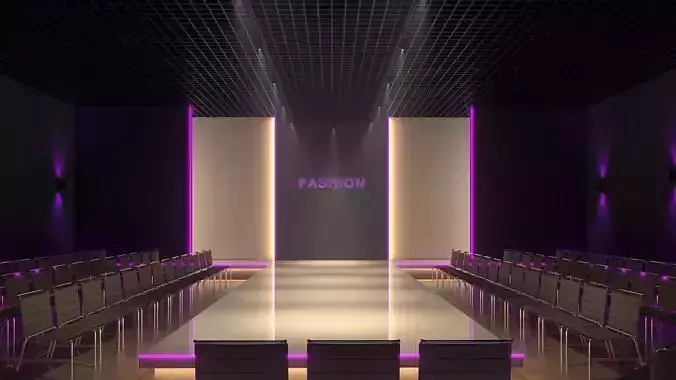 Interior Fashion Show Hall Low-poly 3D model
