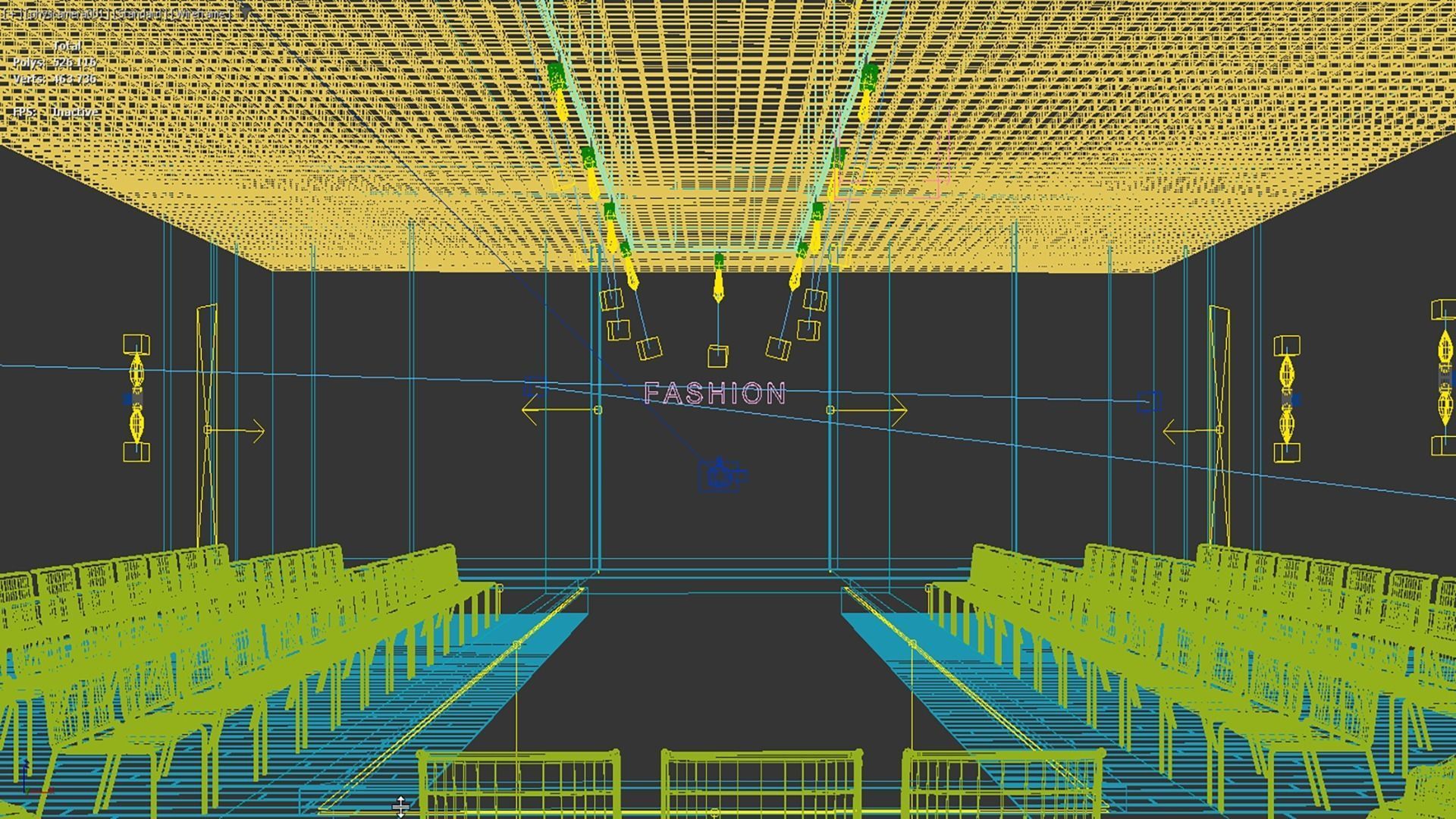 Interior Fashion Show Hall Low-poly 3D model_7
