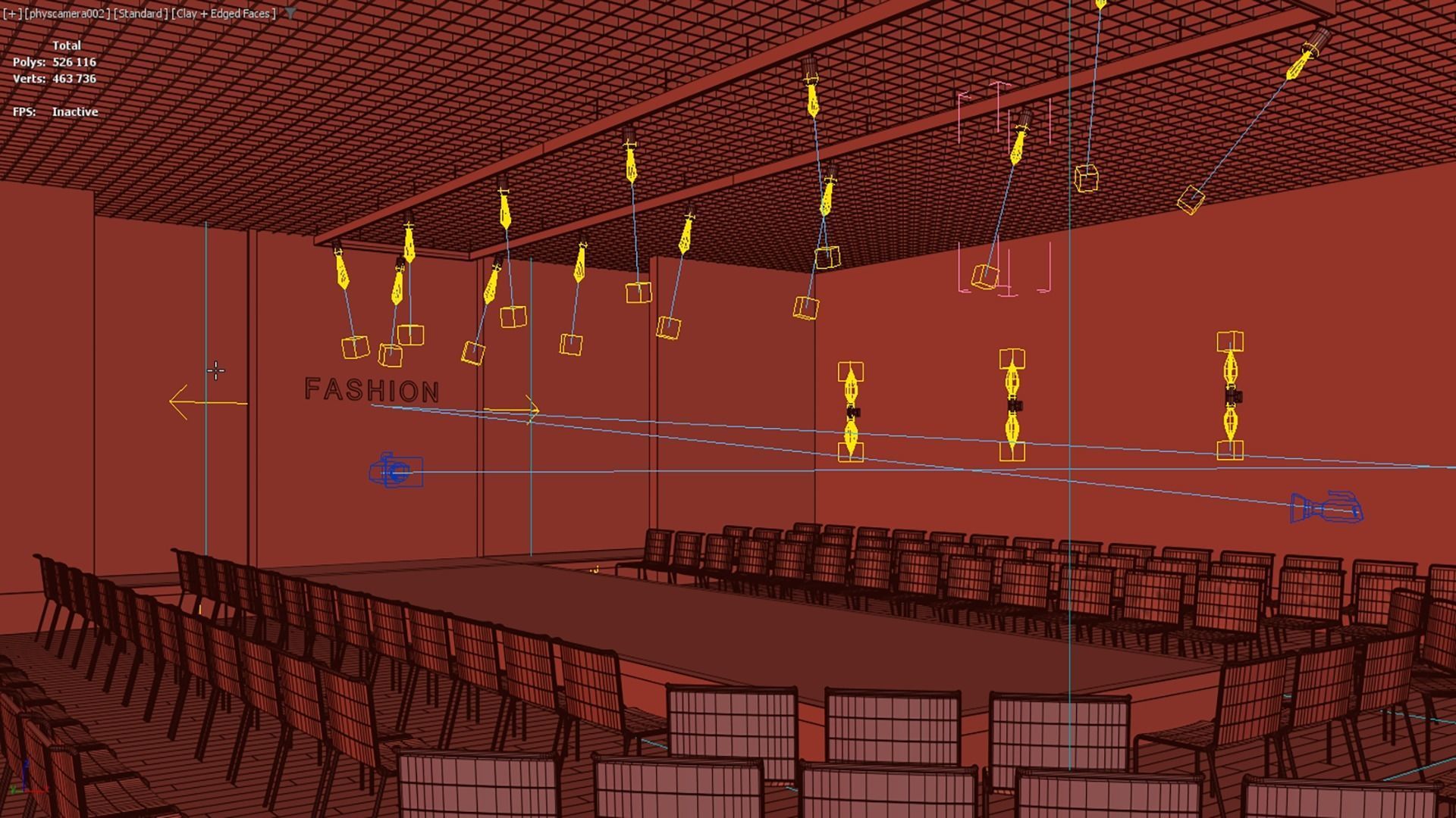 Interior Fashion Show Hall Low-poly 3D model_5