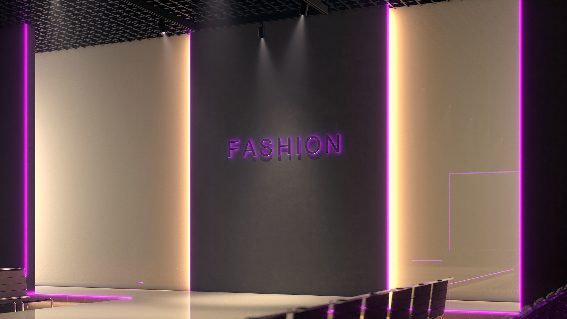 Interior Fashion Show Hall Low-poly 3D model_1