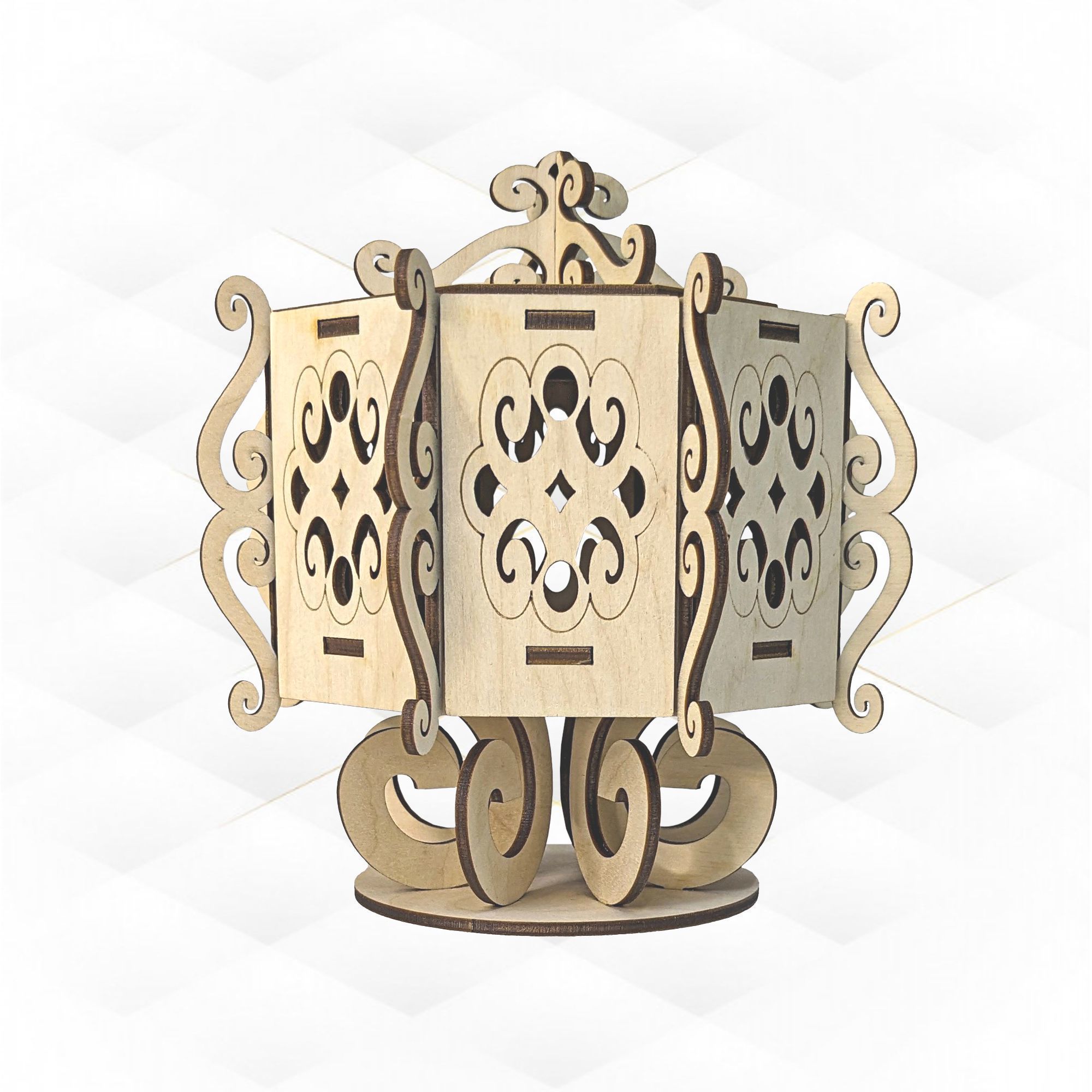 Unique Octagonal Jewelry Box design for laser cut 3D print model_1