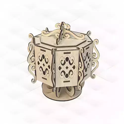 Unique Octagonal Jewelry Box design for laser cut 3D print model