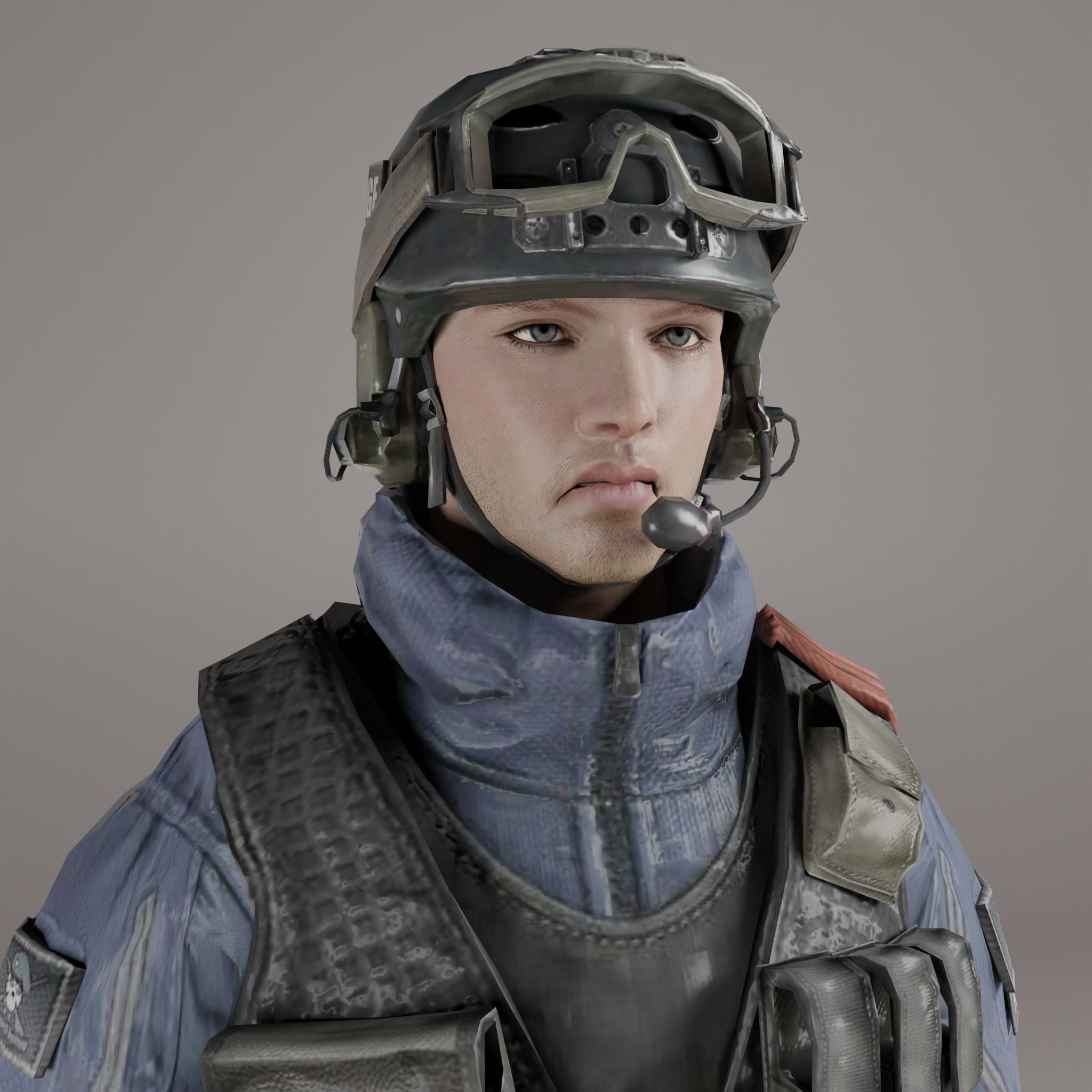 Game Ready Soldier Low-poly 3D model_4