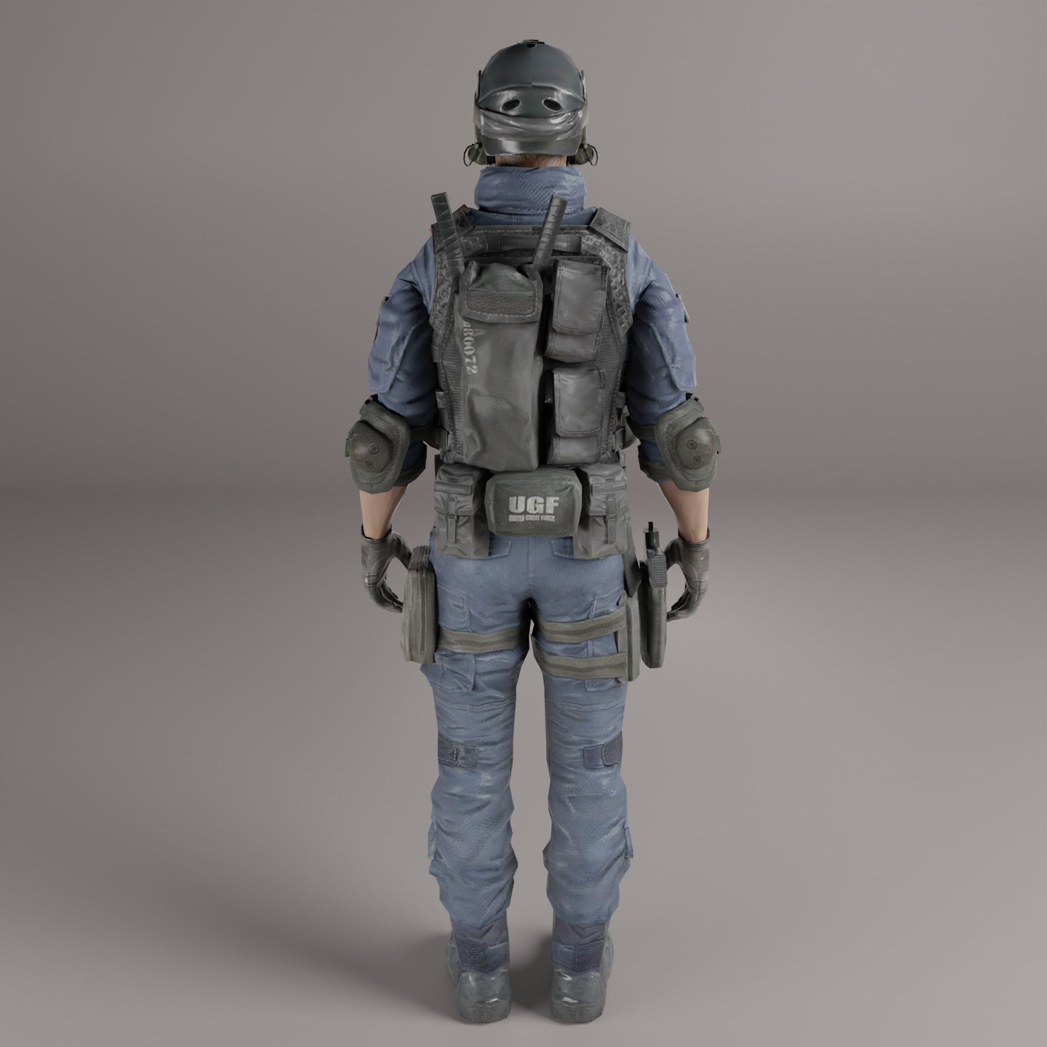 Game Ready Soldier Low-poly 3D model_2