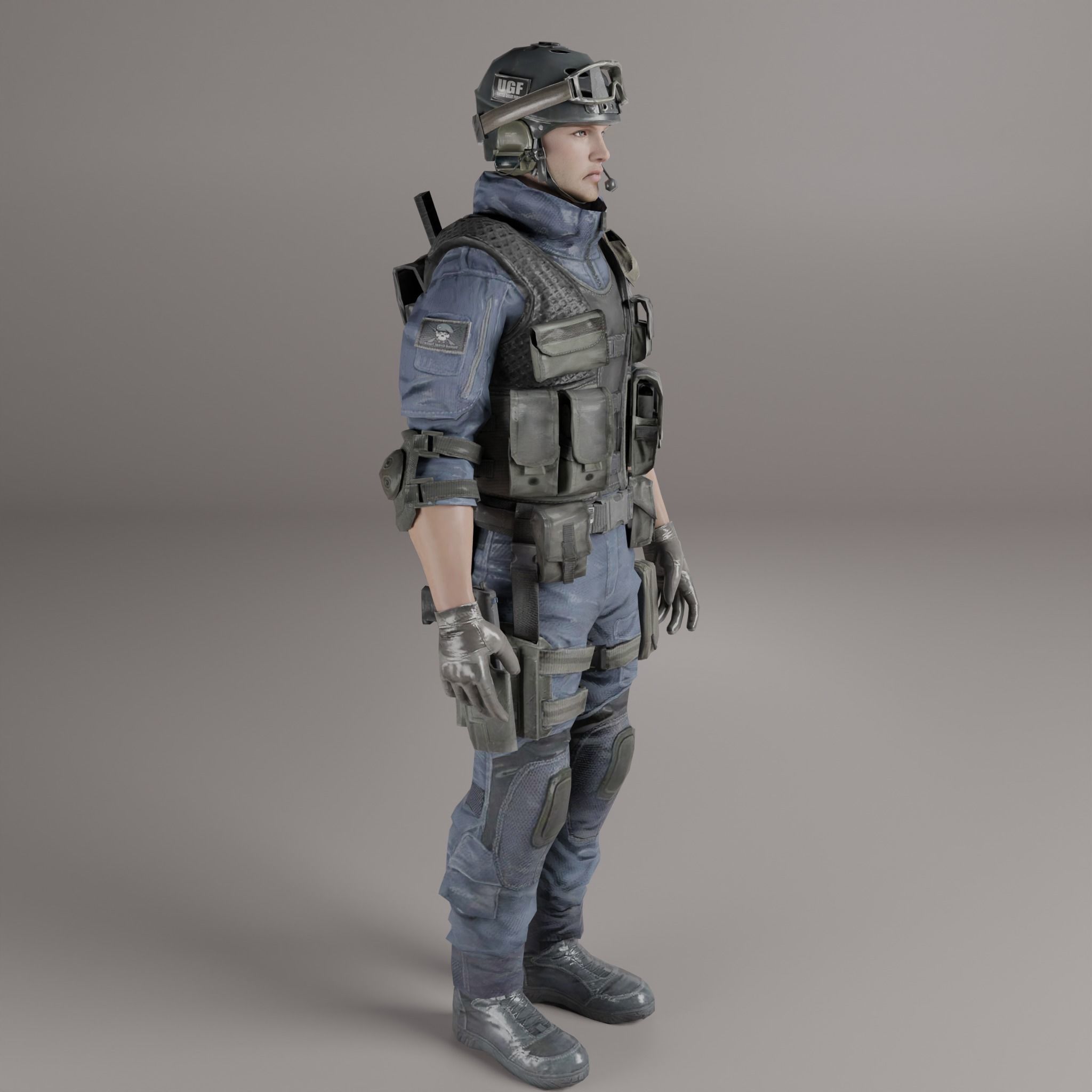 Game Ready Soldier Low-poly 3D model_1