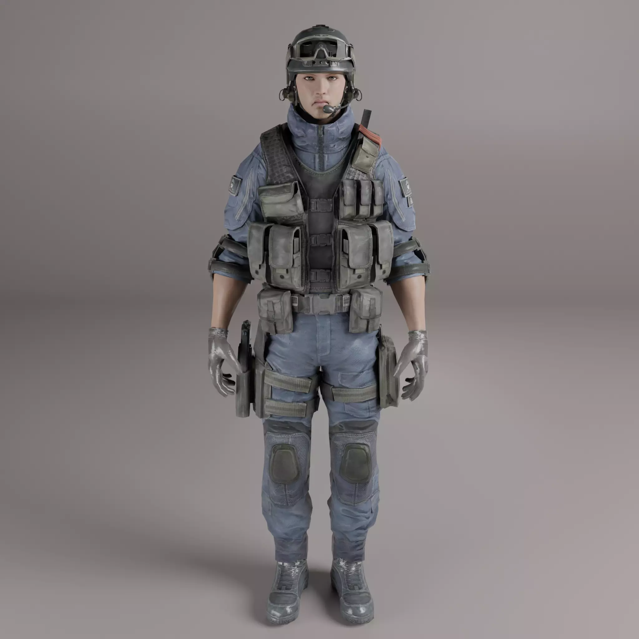 Game Ready Soldier Low-poly 3D model_0