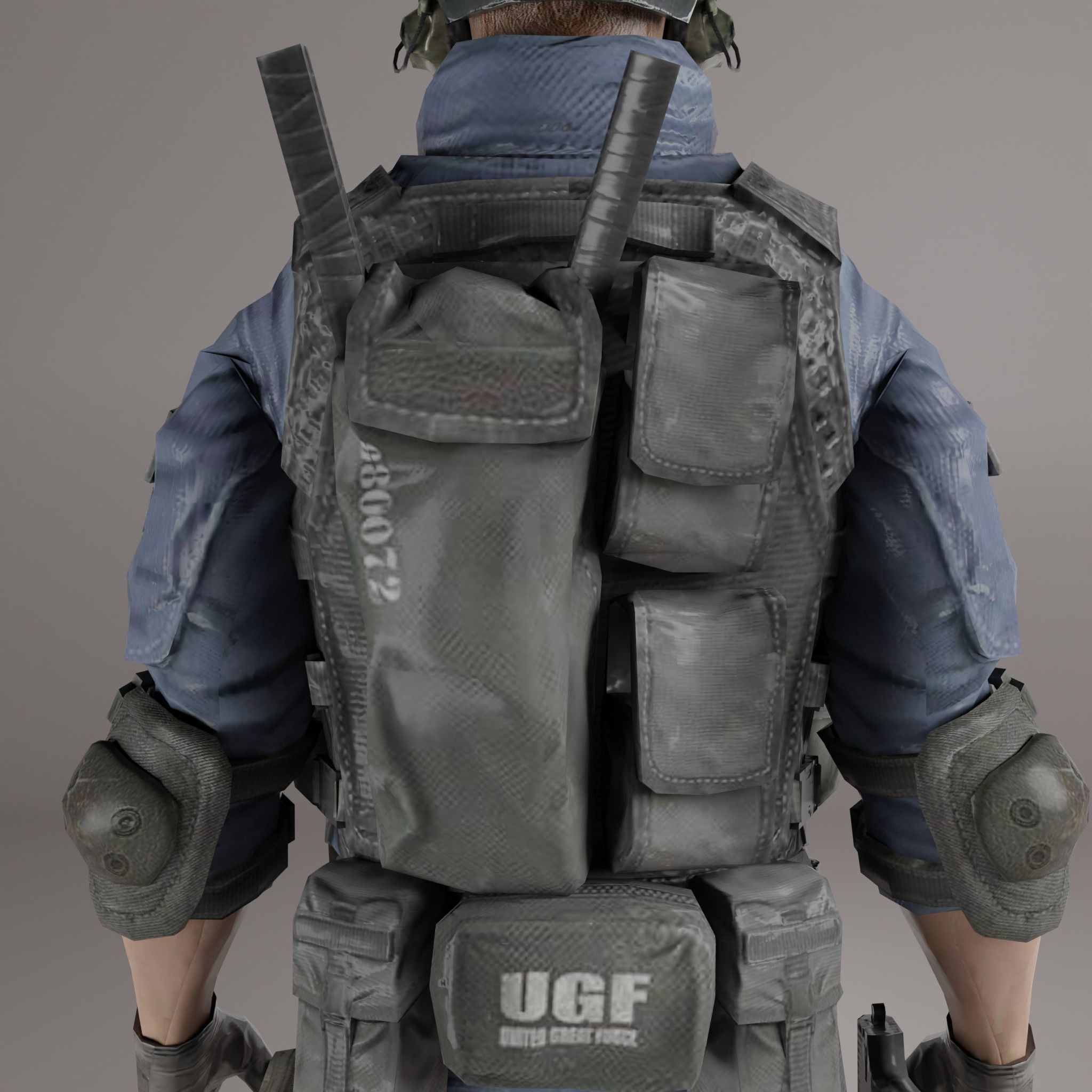 Game Ready Soldier Low-poly 3D model_6