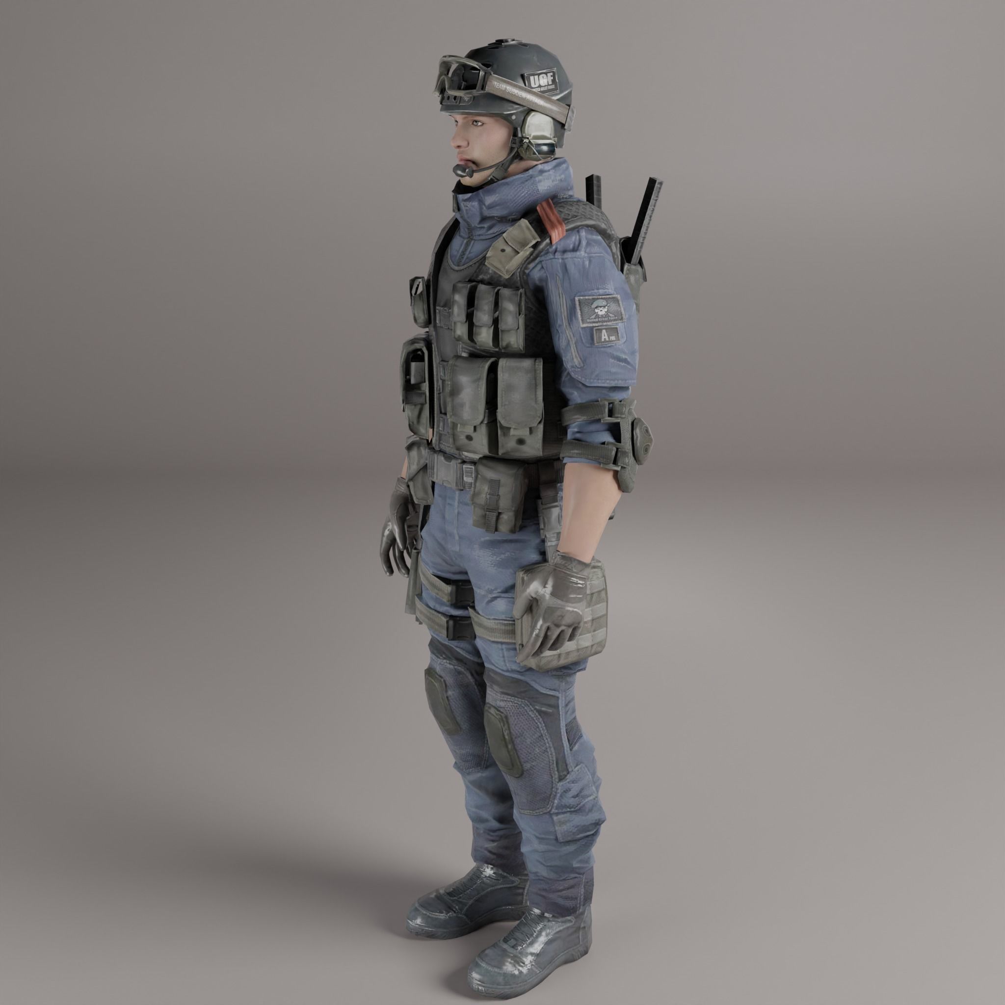 Game Ready Soldier Low-poly 3D model_3