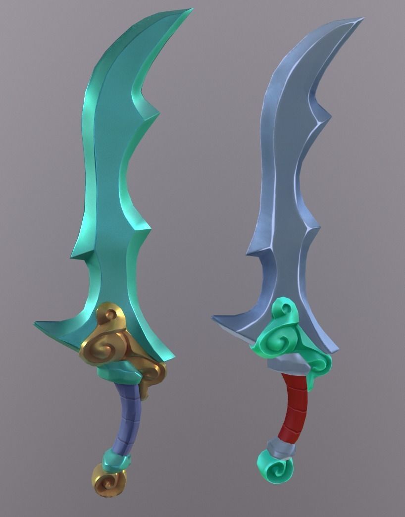 Game ready stylized sword Low-poly 3D model_2