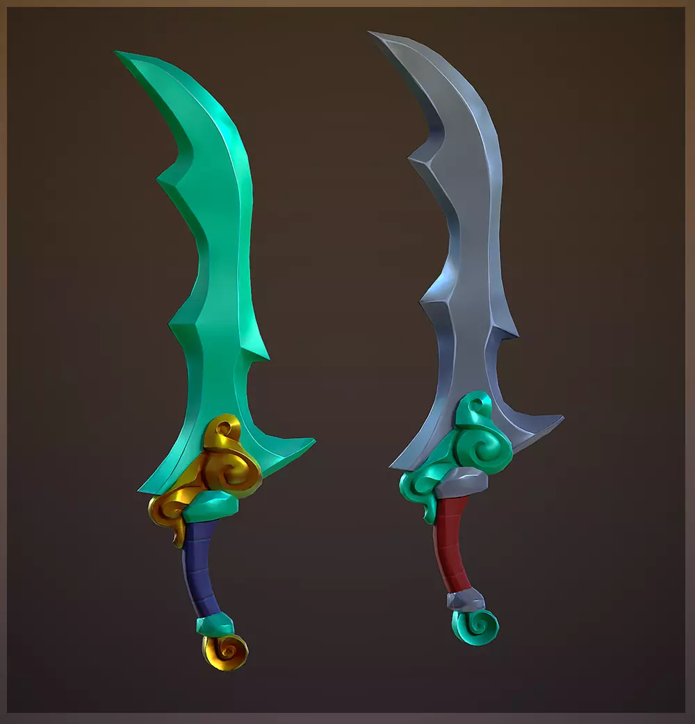 Game ready stylized sword Low-poly 3D model_0