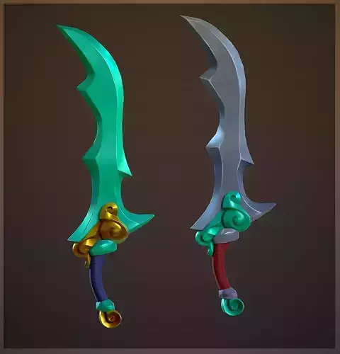 Game ready stylized sword