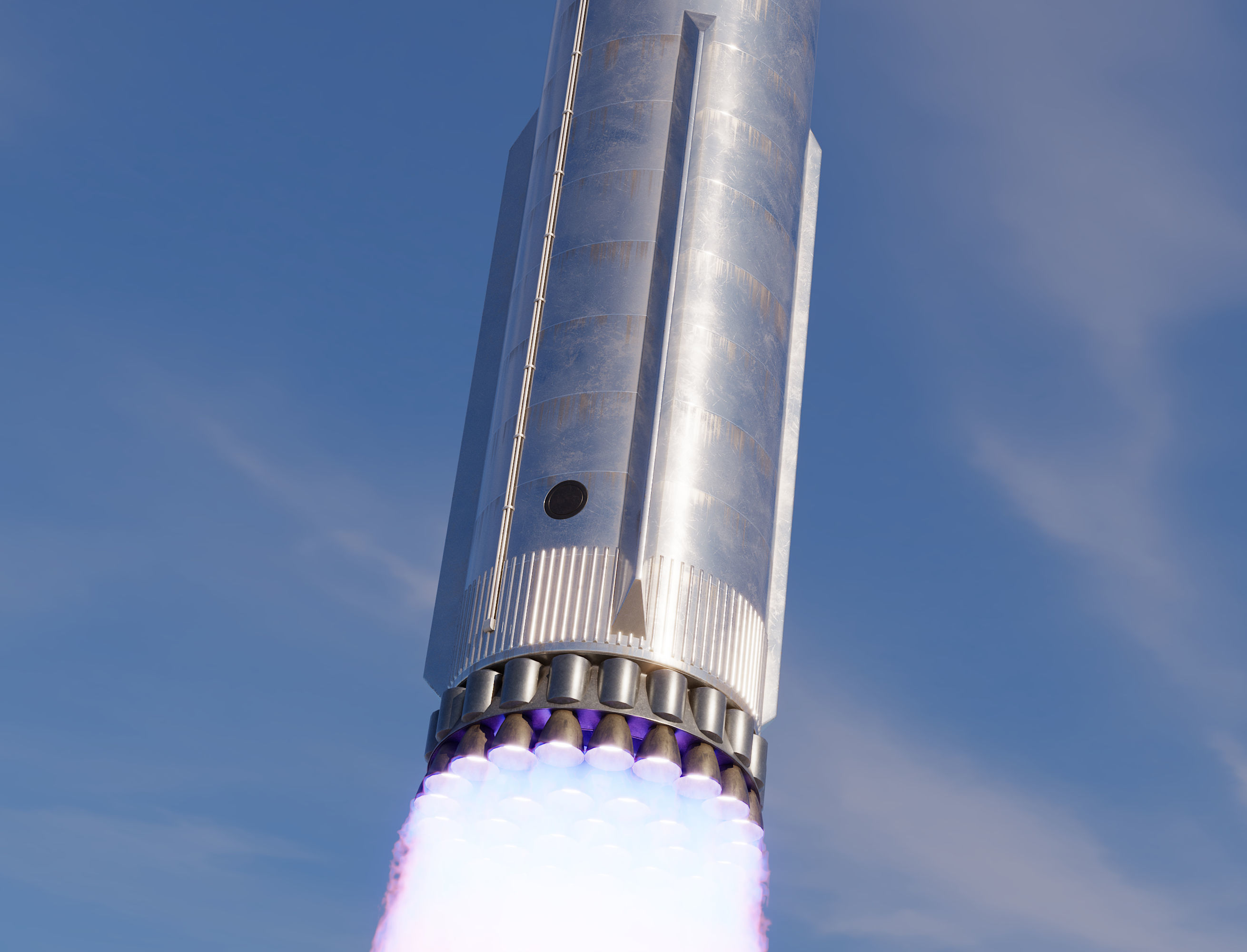 SpaceX Starship with Super Heavy booster PBR V-Ray 3D model_10