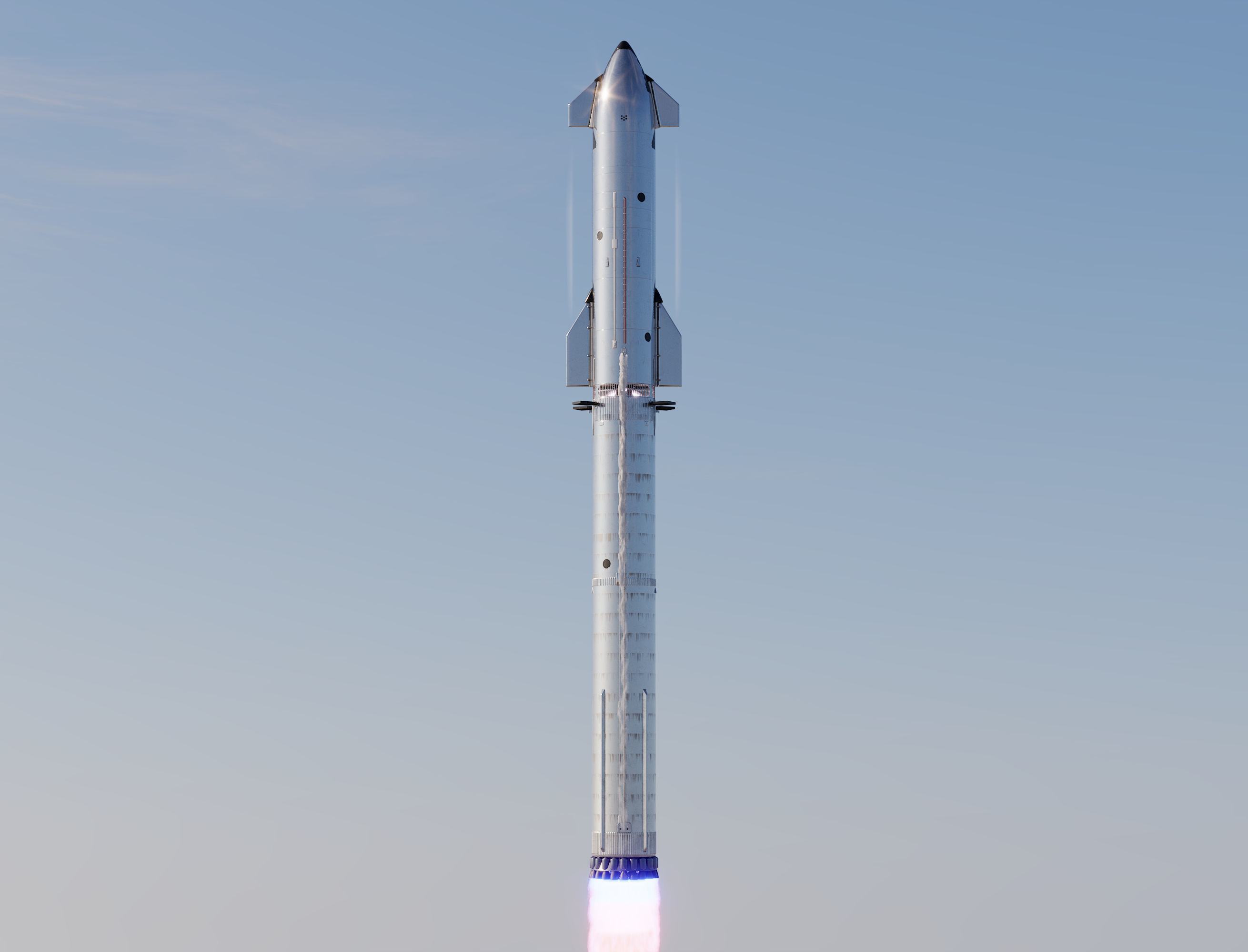 SpaceX Starship with Super Heavy booster PBR V-Ray 3D model_14