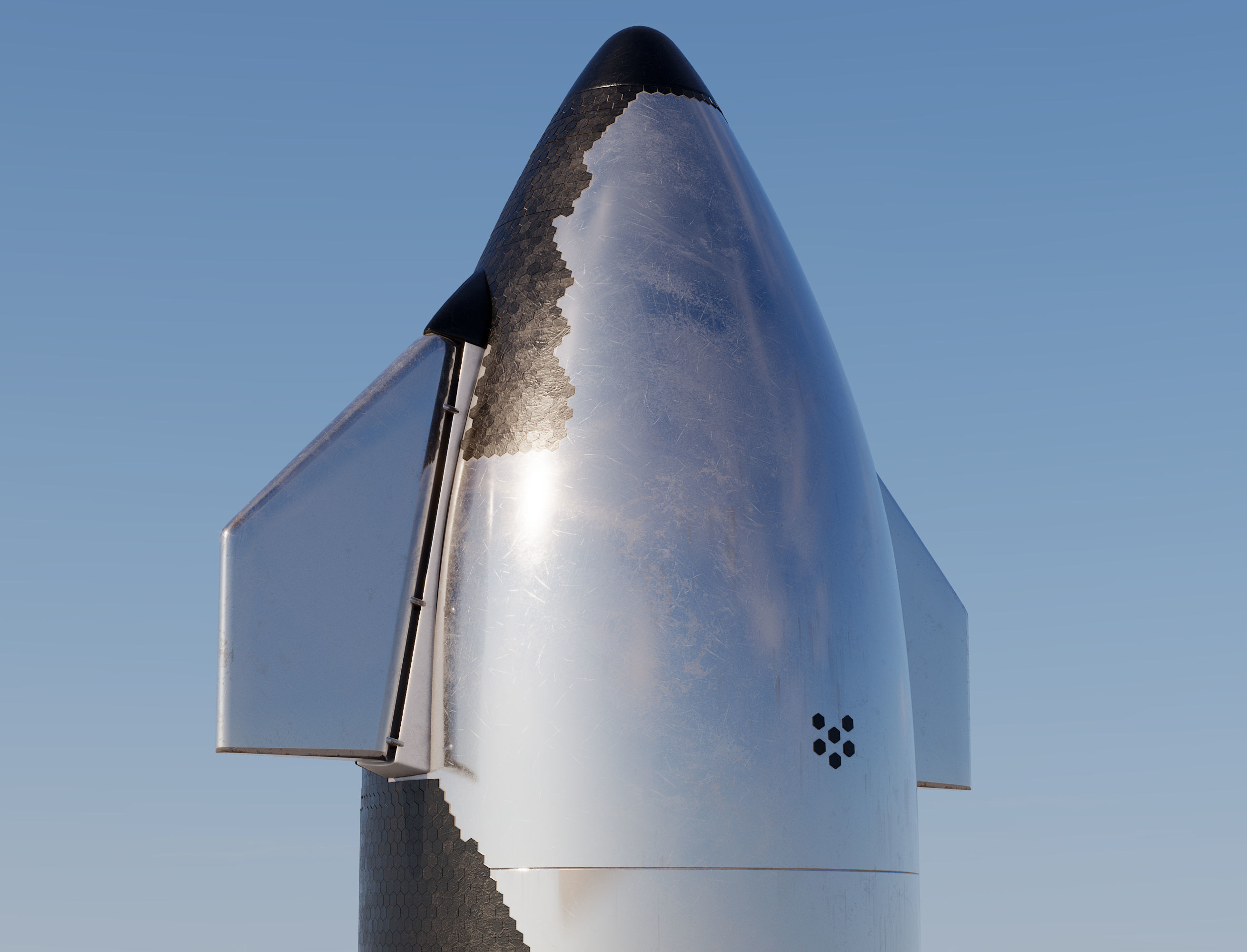 SpaceX Starship with Super Heavy booster PBR V-Ray 3D model_6