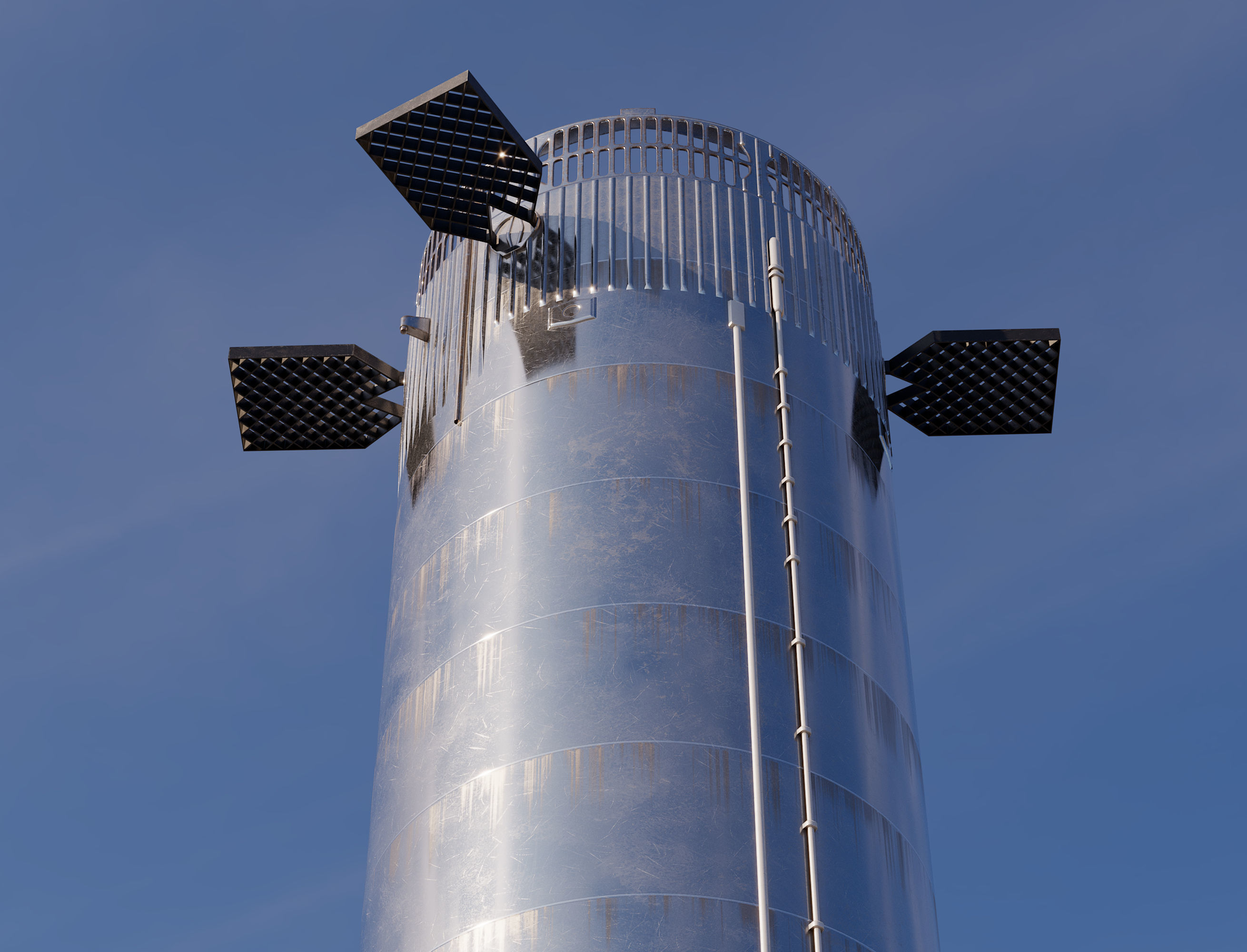 SpaceX Starship with Super Heavy booster PBR V-Ray 3D model_9