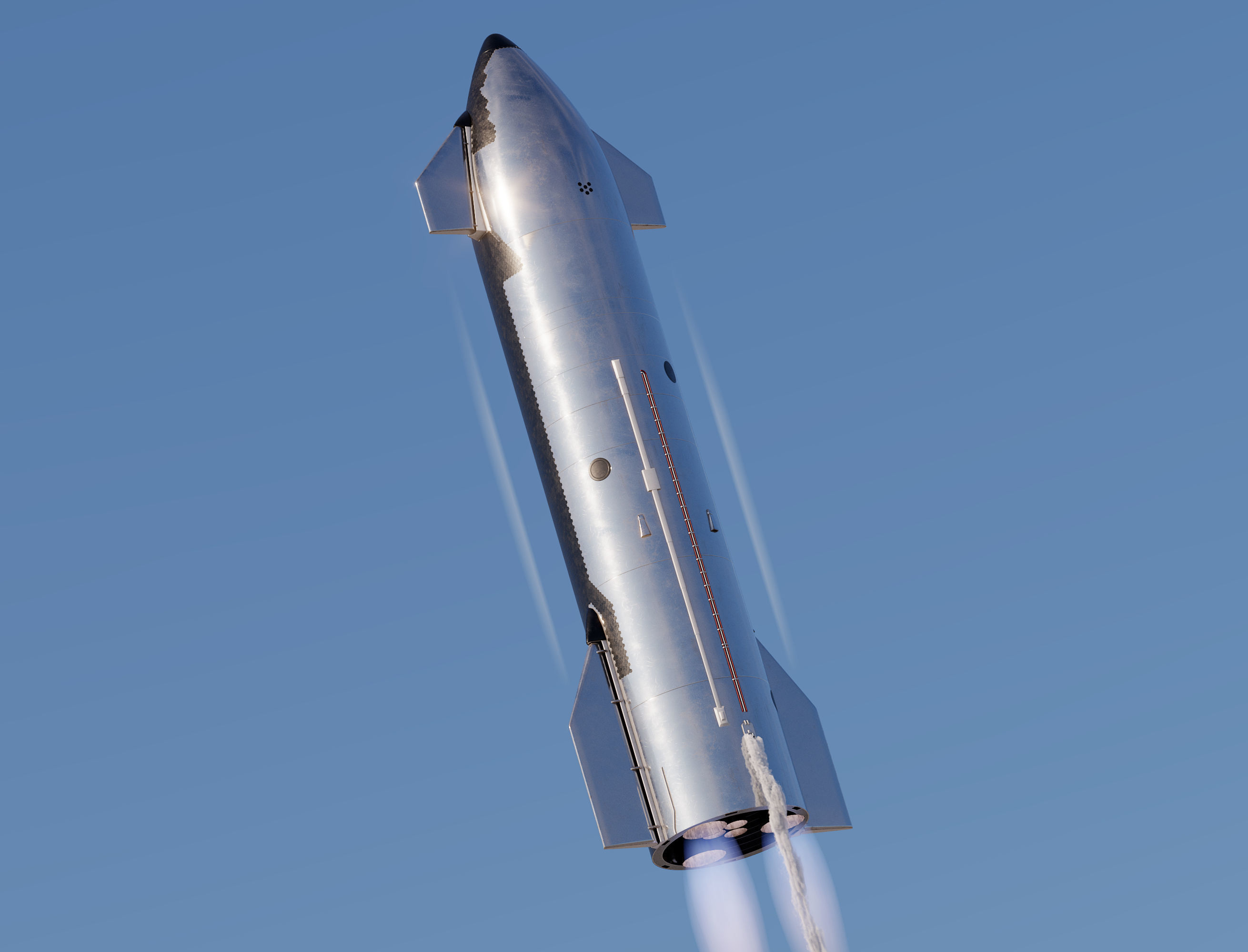 SpaceX Starship with Super Heavy booster PBR V-Ray 3D model_1