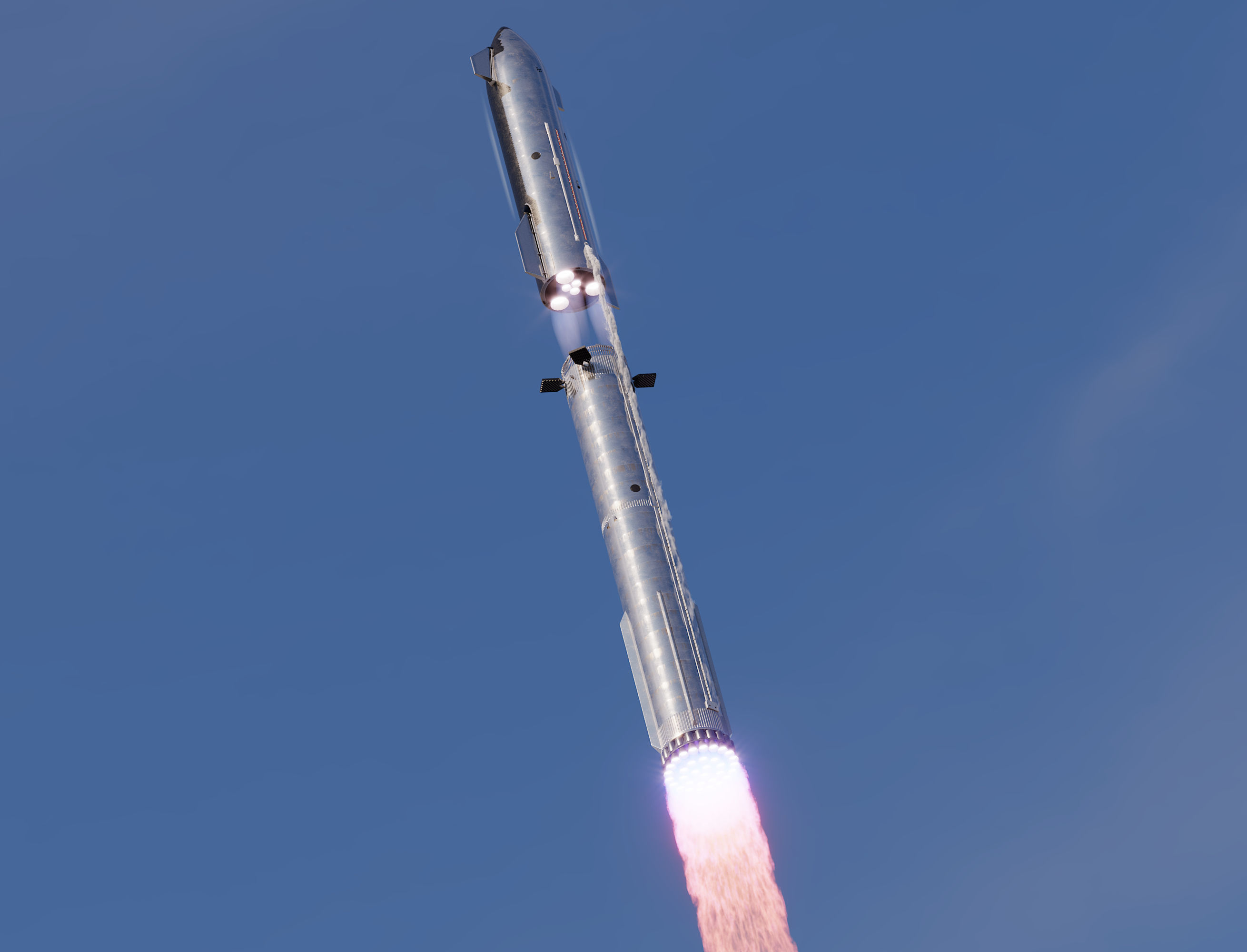 SpaceX Starship with Super Heavy booster PBR V-Ray 3D model_3
