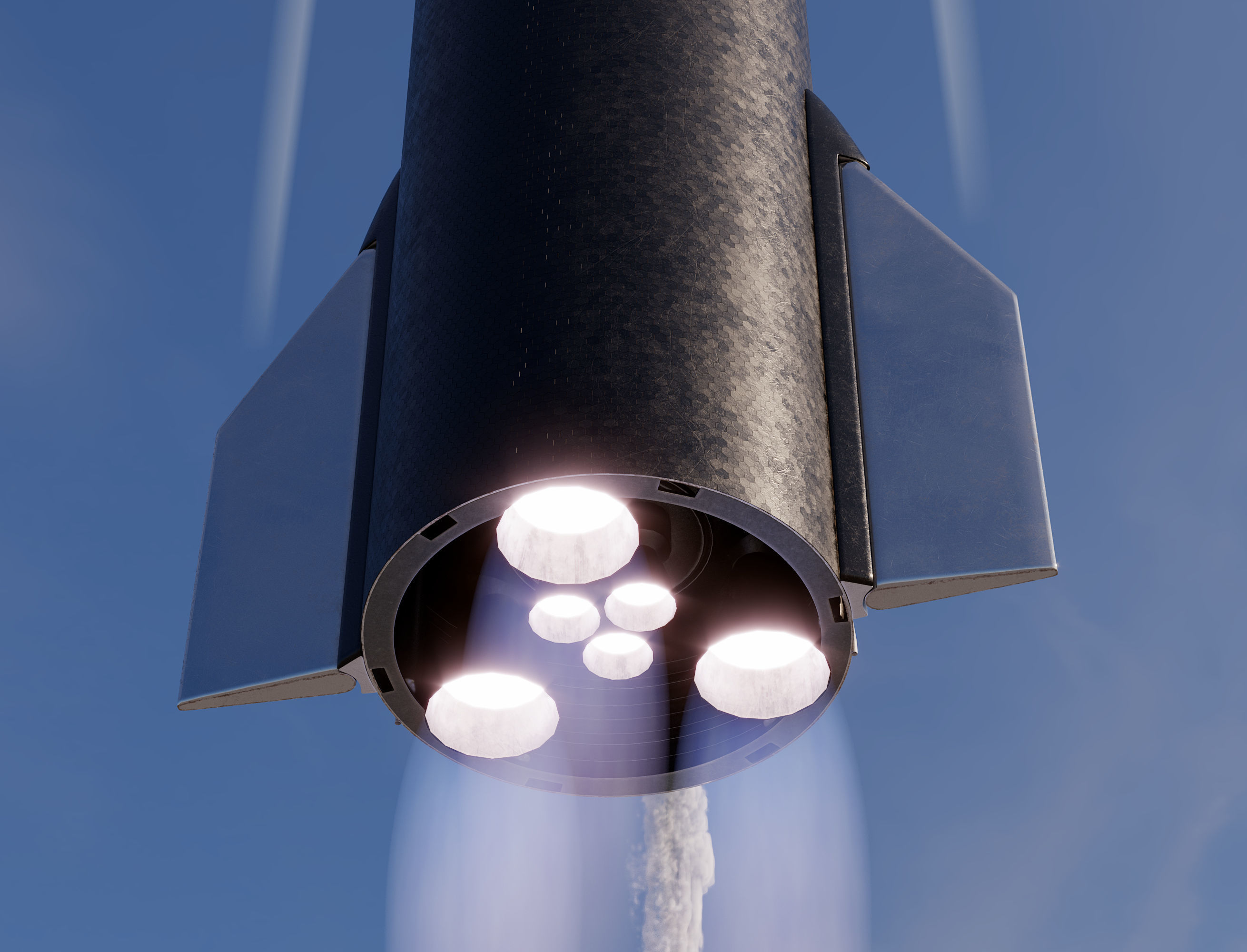 SpaceX Starship with Super Heavy booster PBR V-Ray 3D model_7