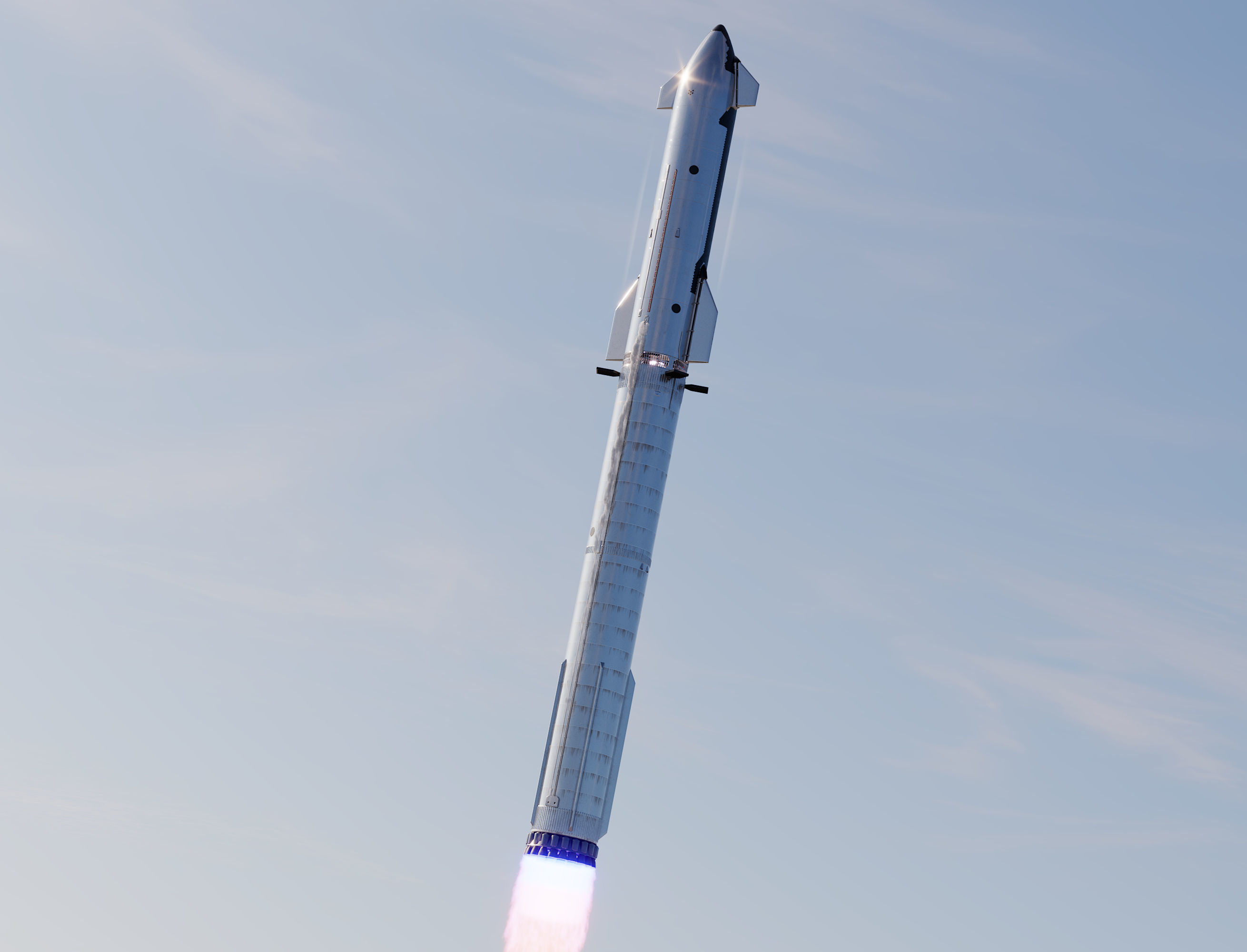 SpaceX Starship with Super Heavy booster PBR V-Ray 3D model_13