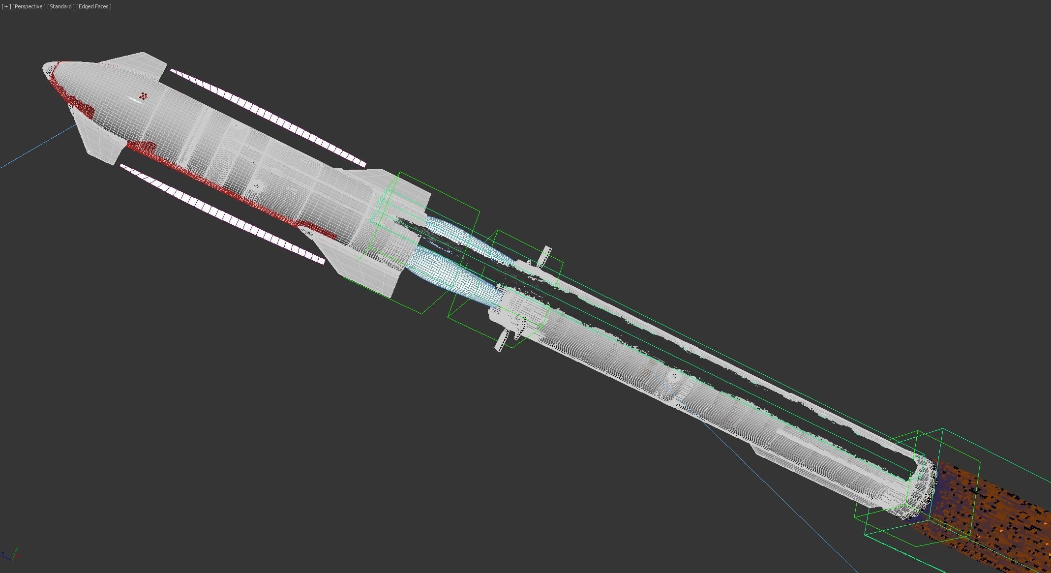 SpaceX Starship with Super Heavy booster PBR V-Ray 3D model_16