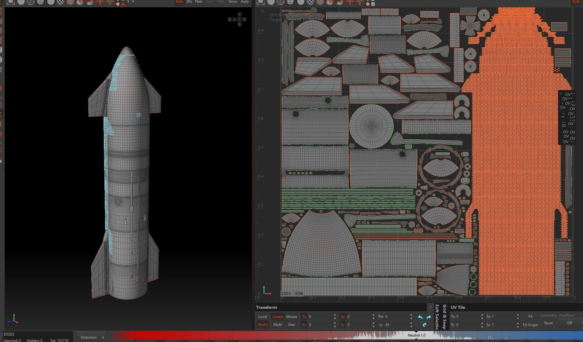 SpaceX Starship with Super Heavy booster PBR V-Ray 3D model_22