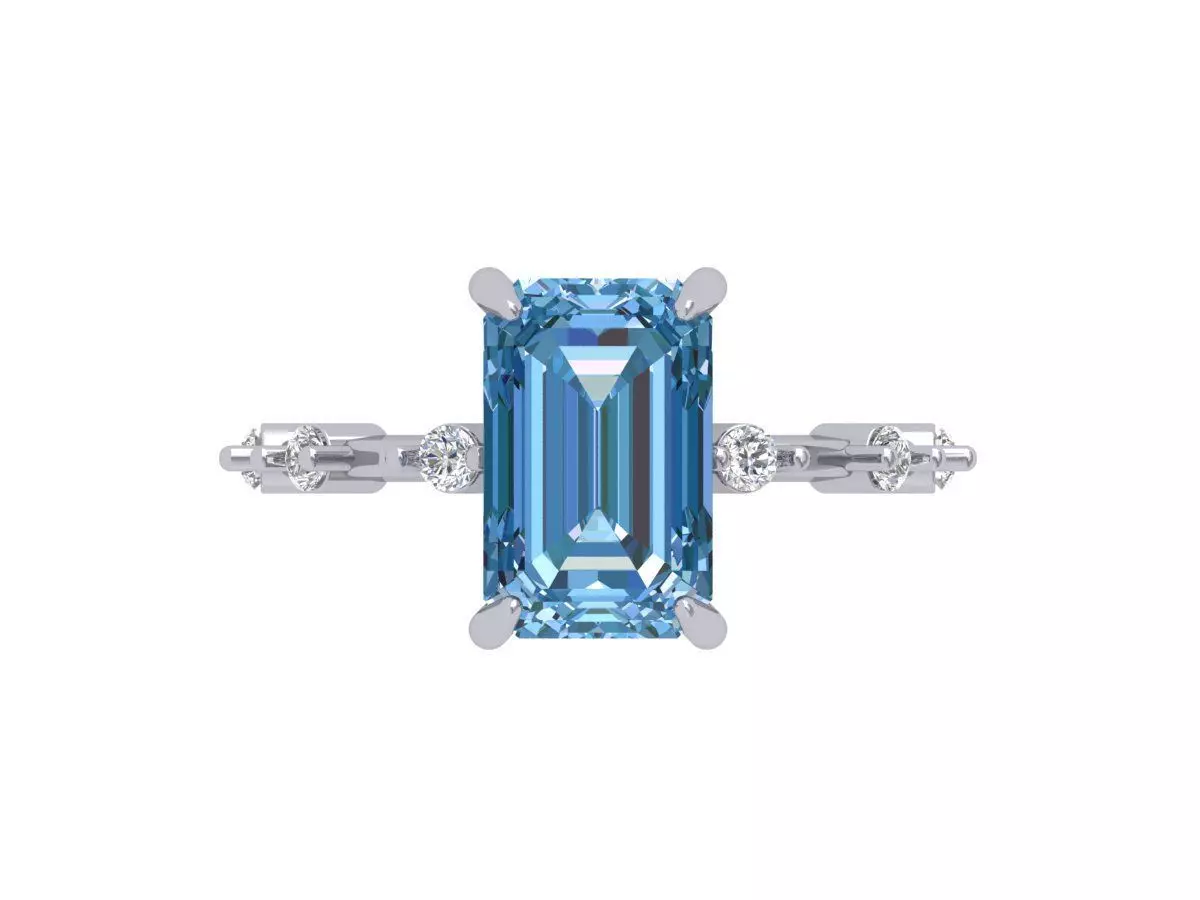 Emerald Solitaire Ring 3D print model_0