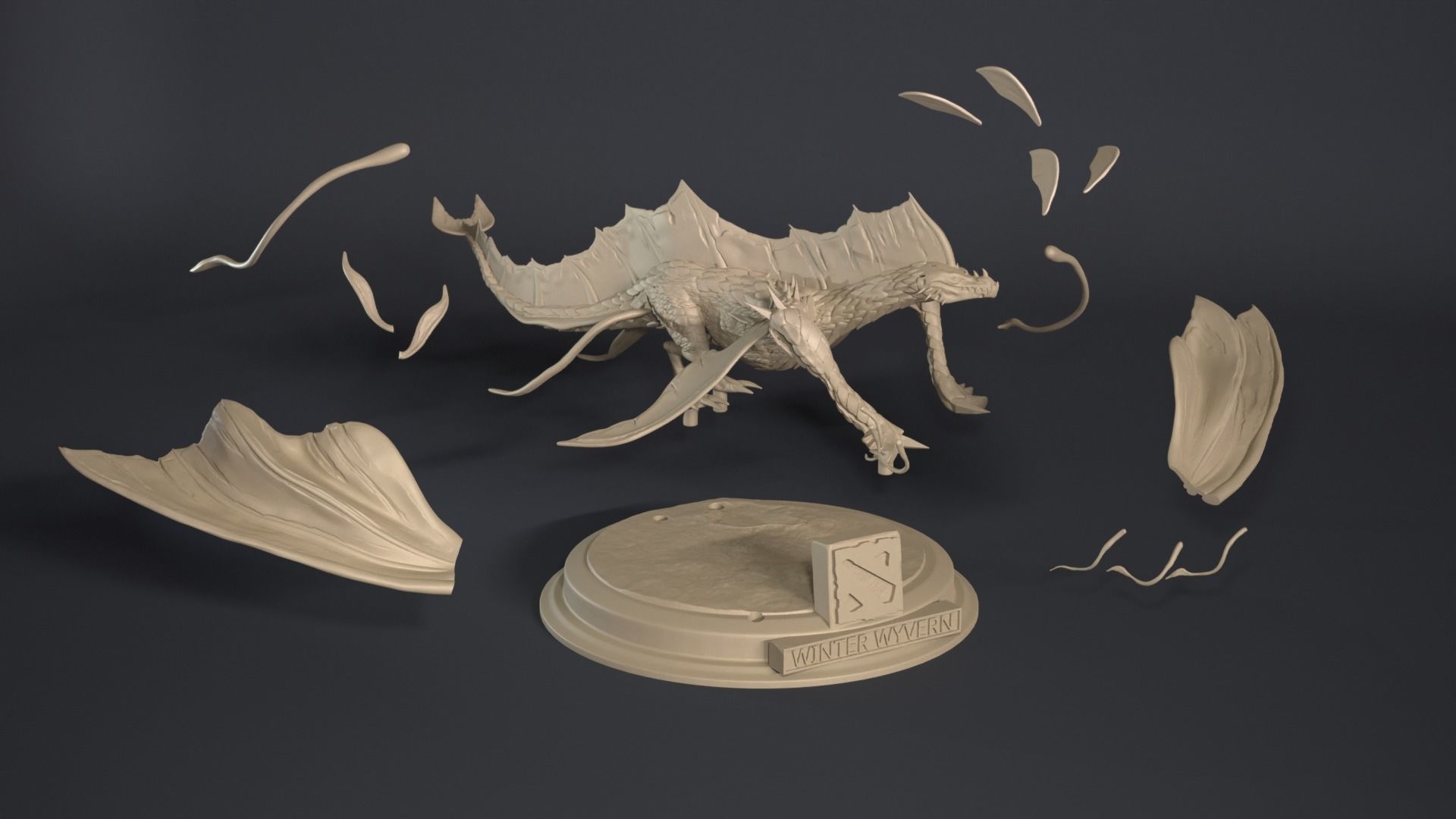 winter wyvern 3D print model_3