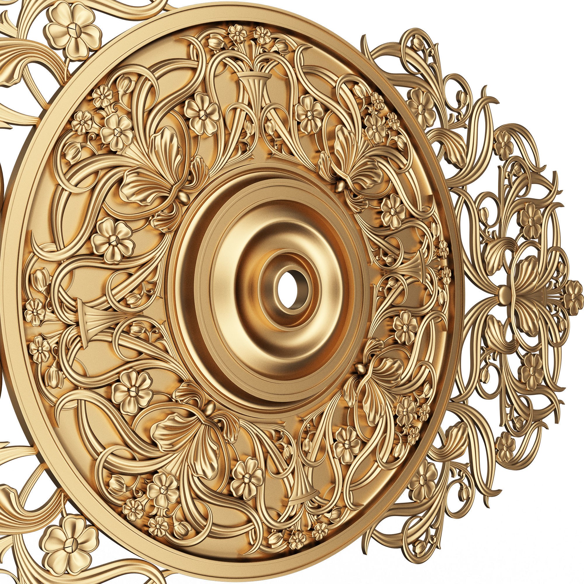 Collection of Ceiling Rosettes 02 Low-poly 3D model_16