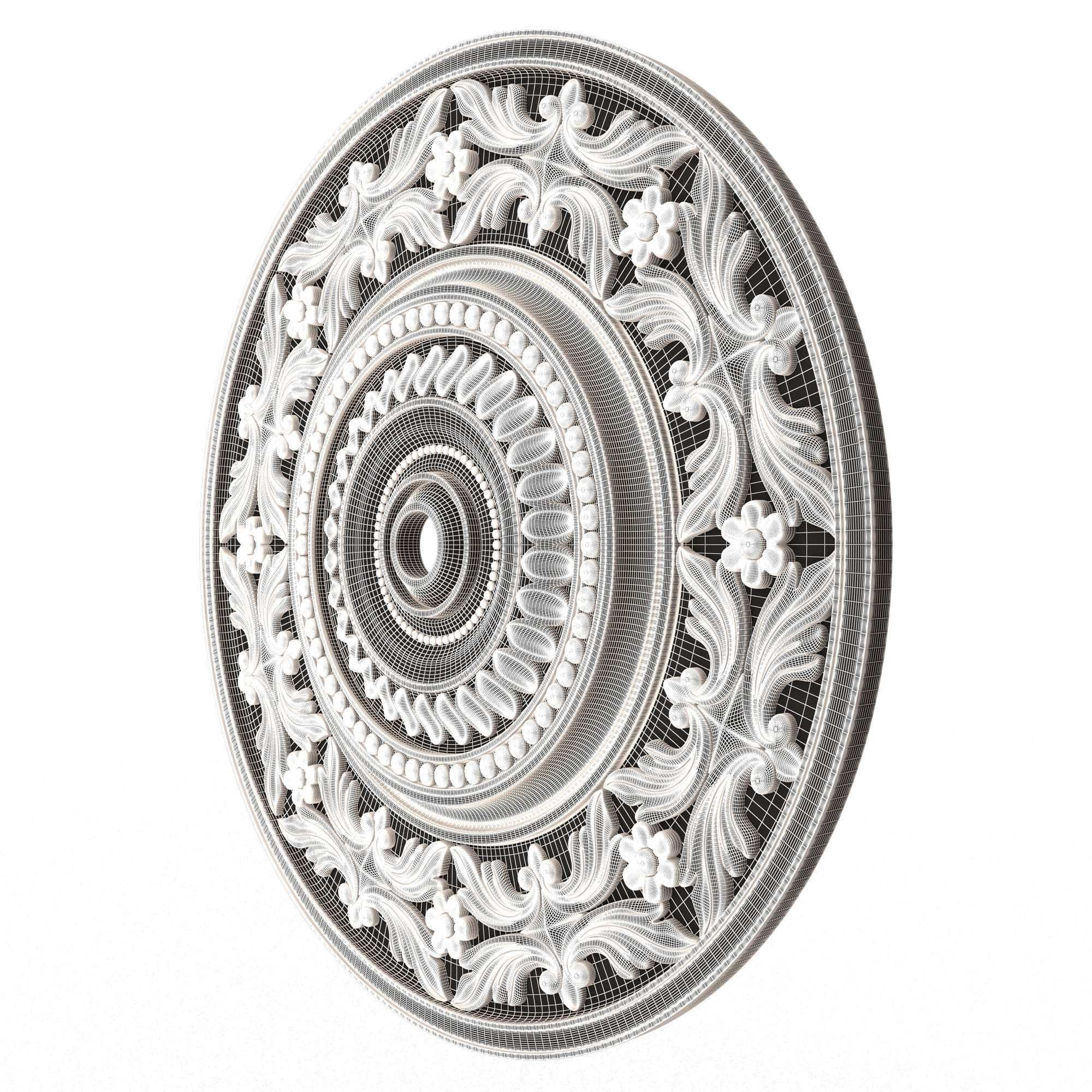 Collection of Ceiling Rosettes 02 Low-poly 3D model_27