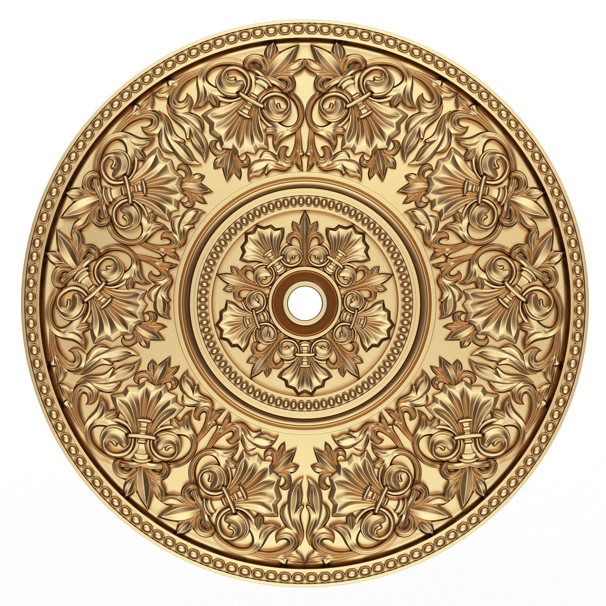 Collection of Ceiling Rosettes 02 Low-poly 3D model_7