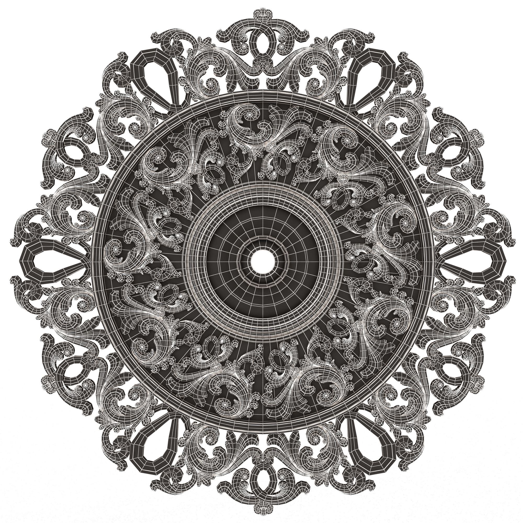 Collection of Ceiling Rosettes 02 Low-poly 3D model_65