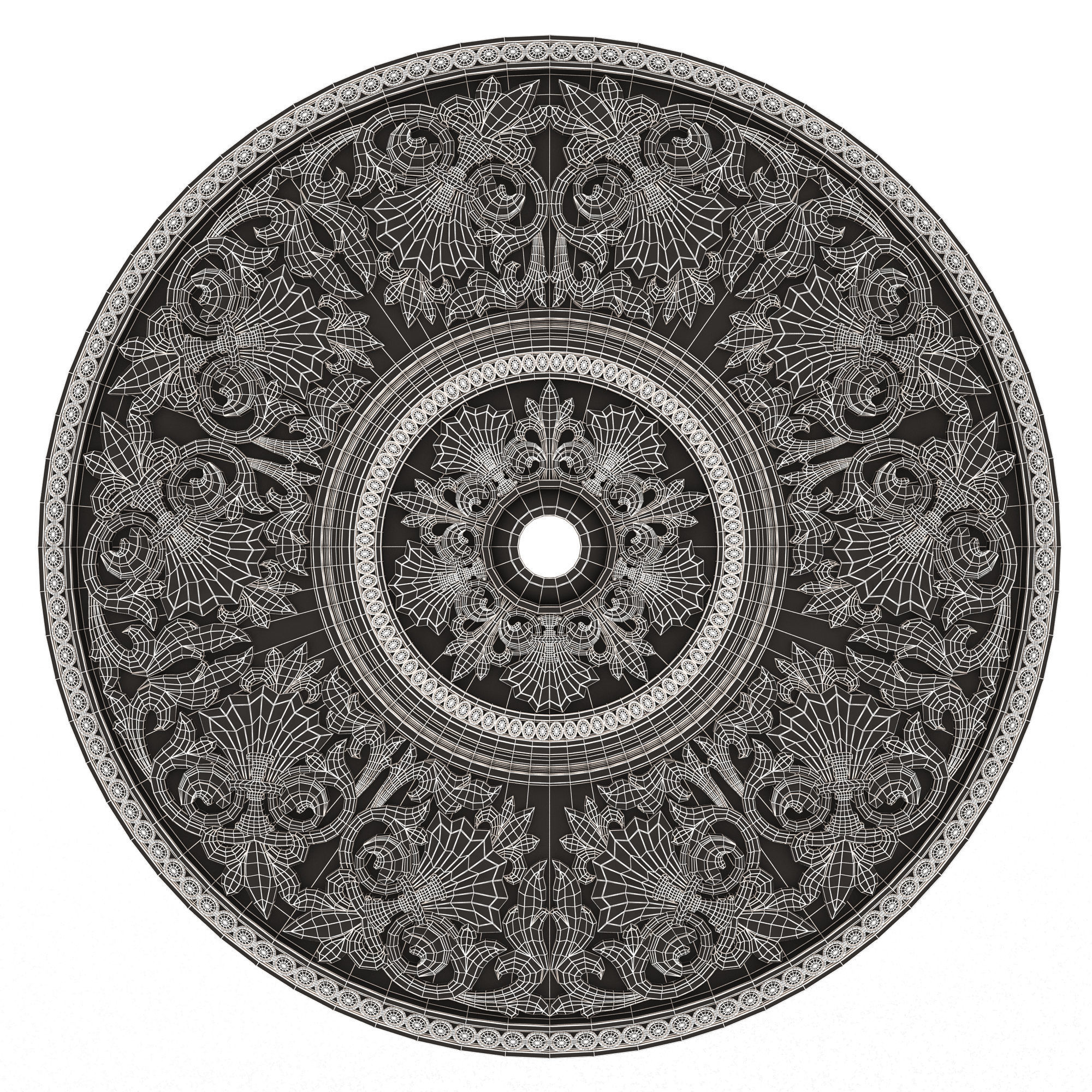Collection of Ceiling Rosettes 02 Low-poly 3D model_53