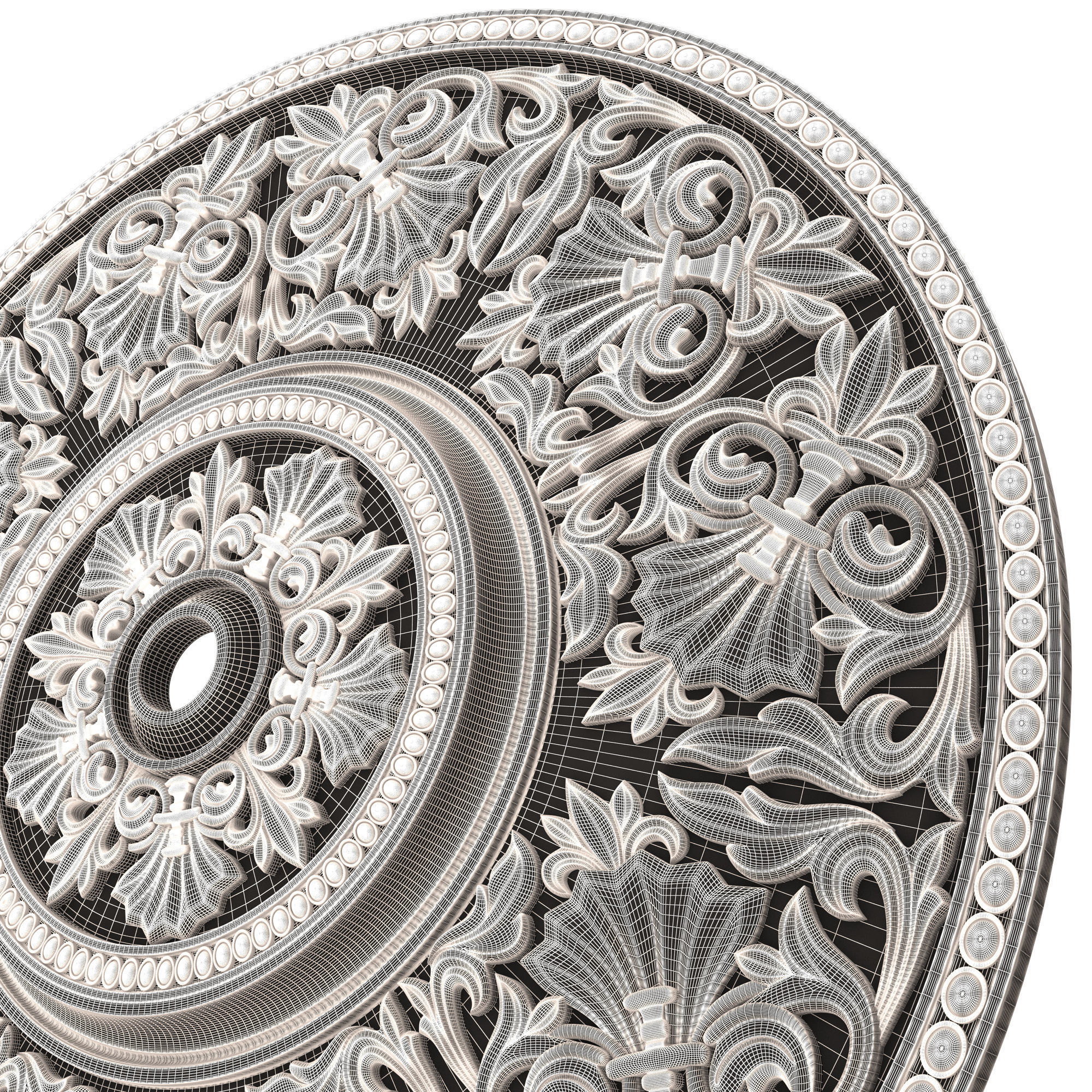 Collection of Ceiling Rosettes 02 Low-poly 3D model_35