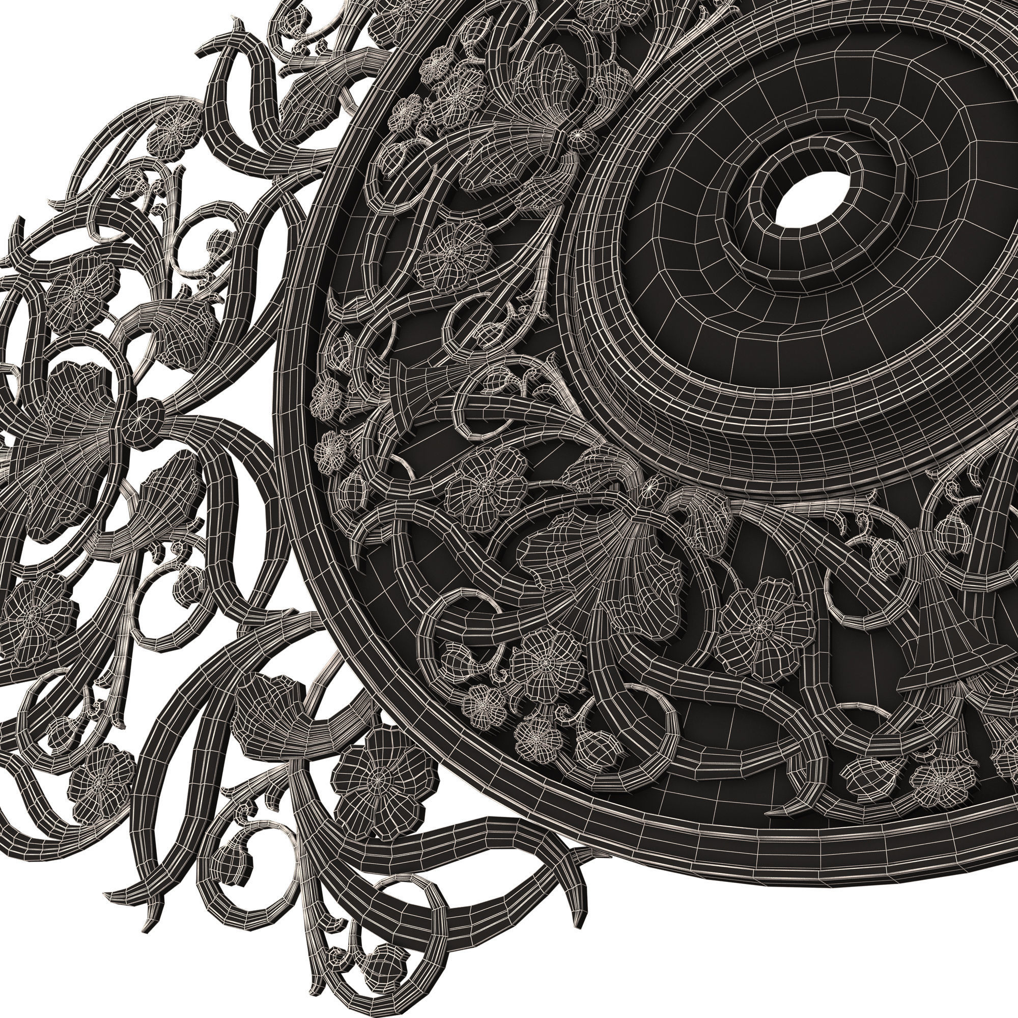 Collection of Ceiling Rosettes 02 Low-poly 3D model_63