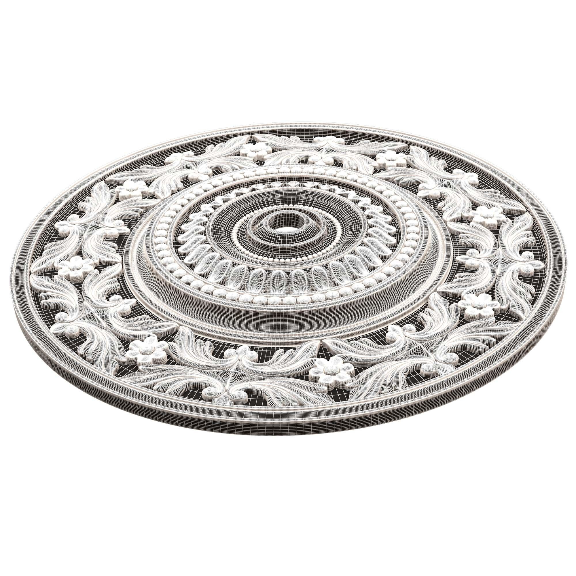 Collection of Ceiling Rosettes 02 Low-poly 3D model_30