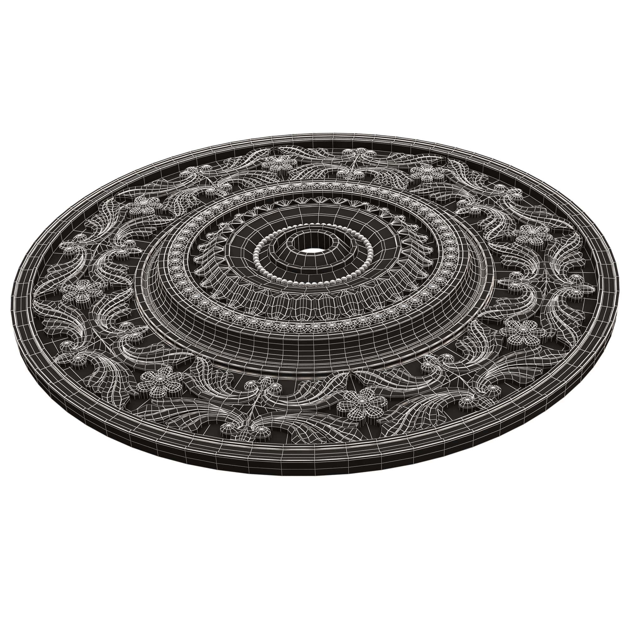 Collection of Ceiling Rosettes 02 Low-poly 3D model_52