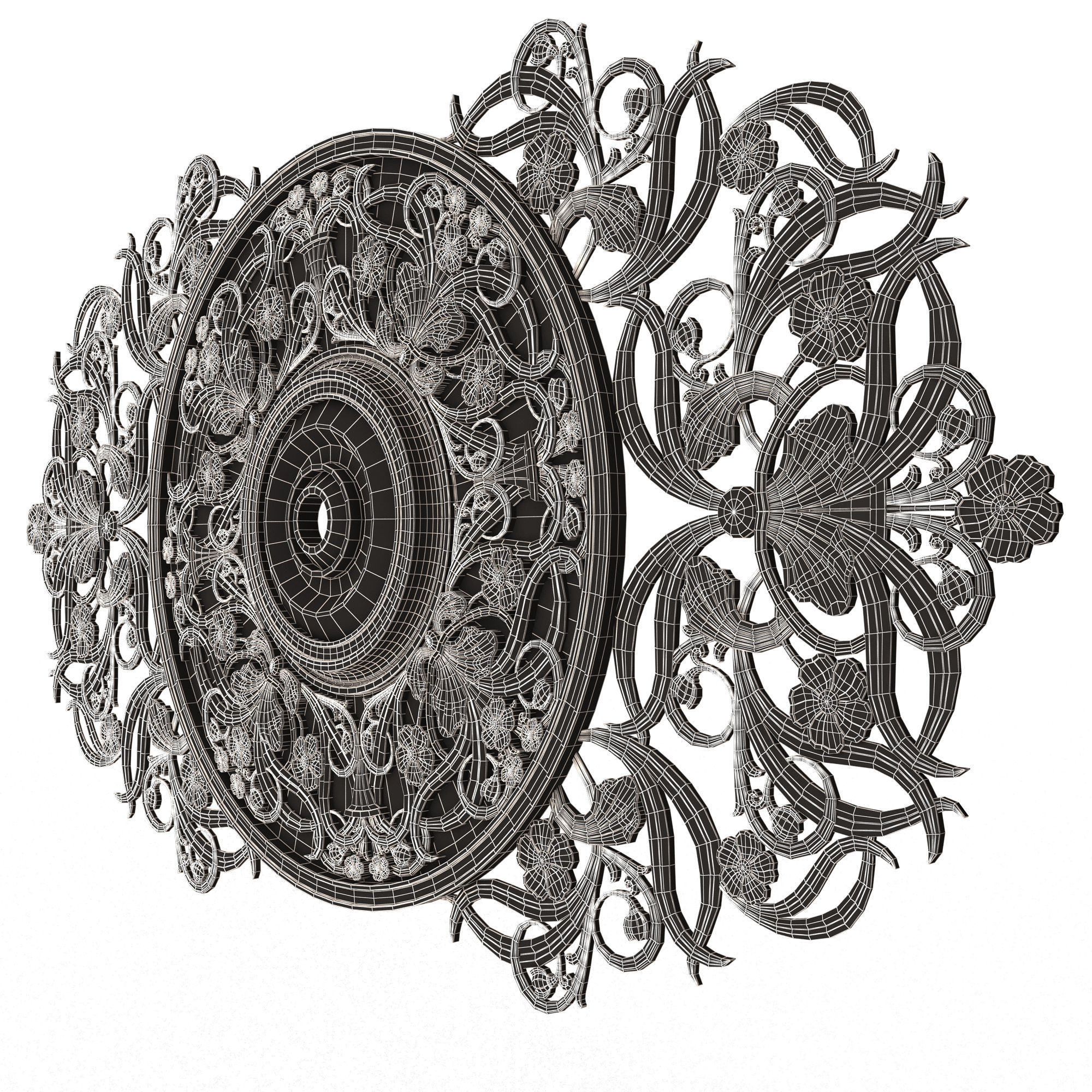 Collection of Ceiling Rosettes 02 Low-poly 3D model_61