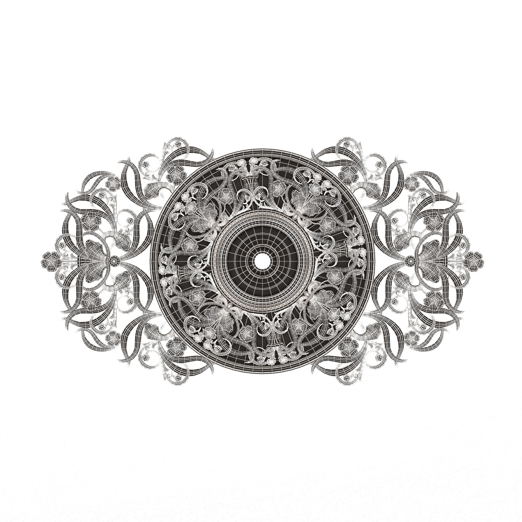 Collection of Ceiling Rosettes 02 Low-poly 3D model_59