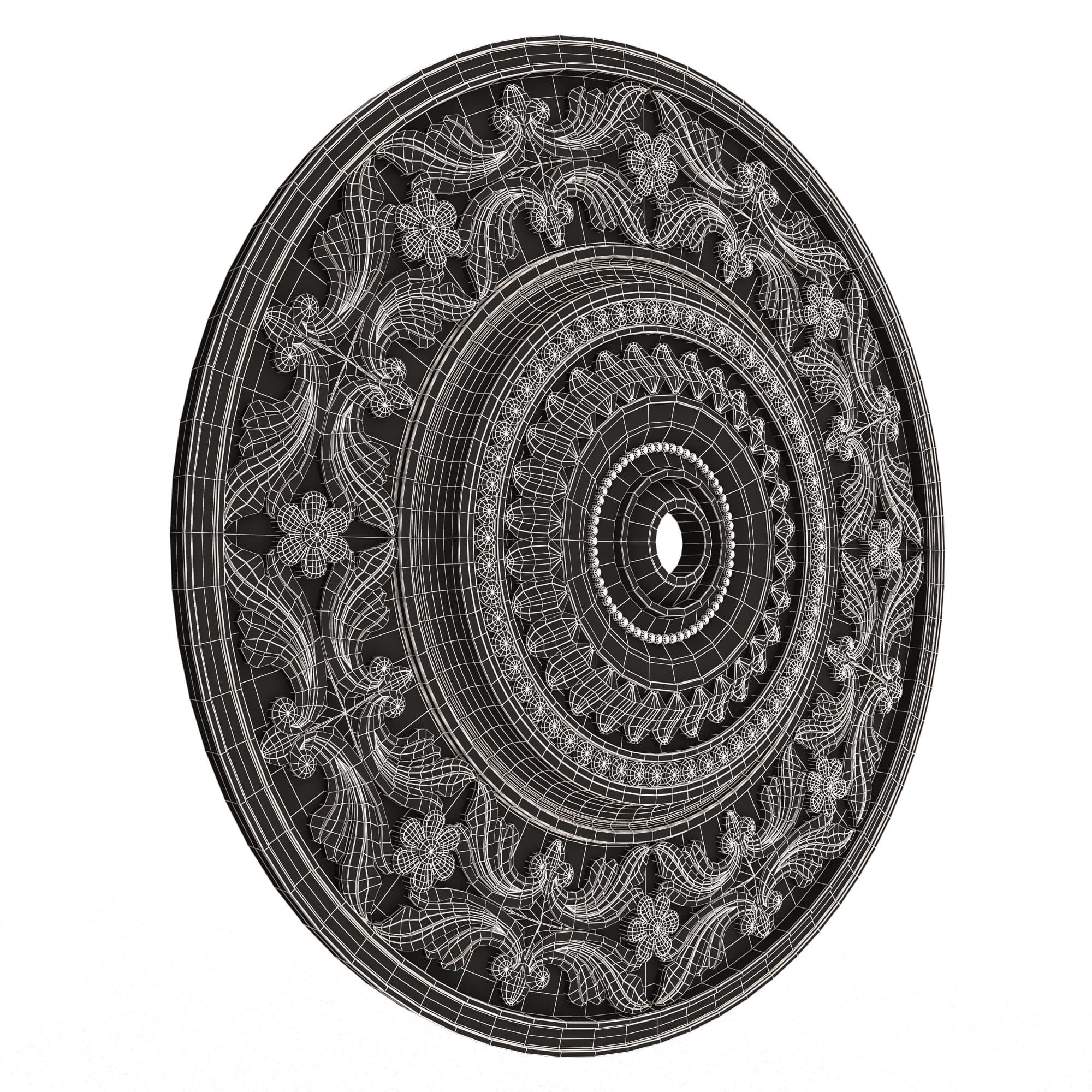 Collection of Ceiling Rosettes 02 Low-poly 3D model_50