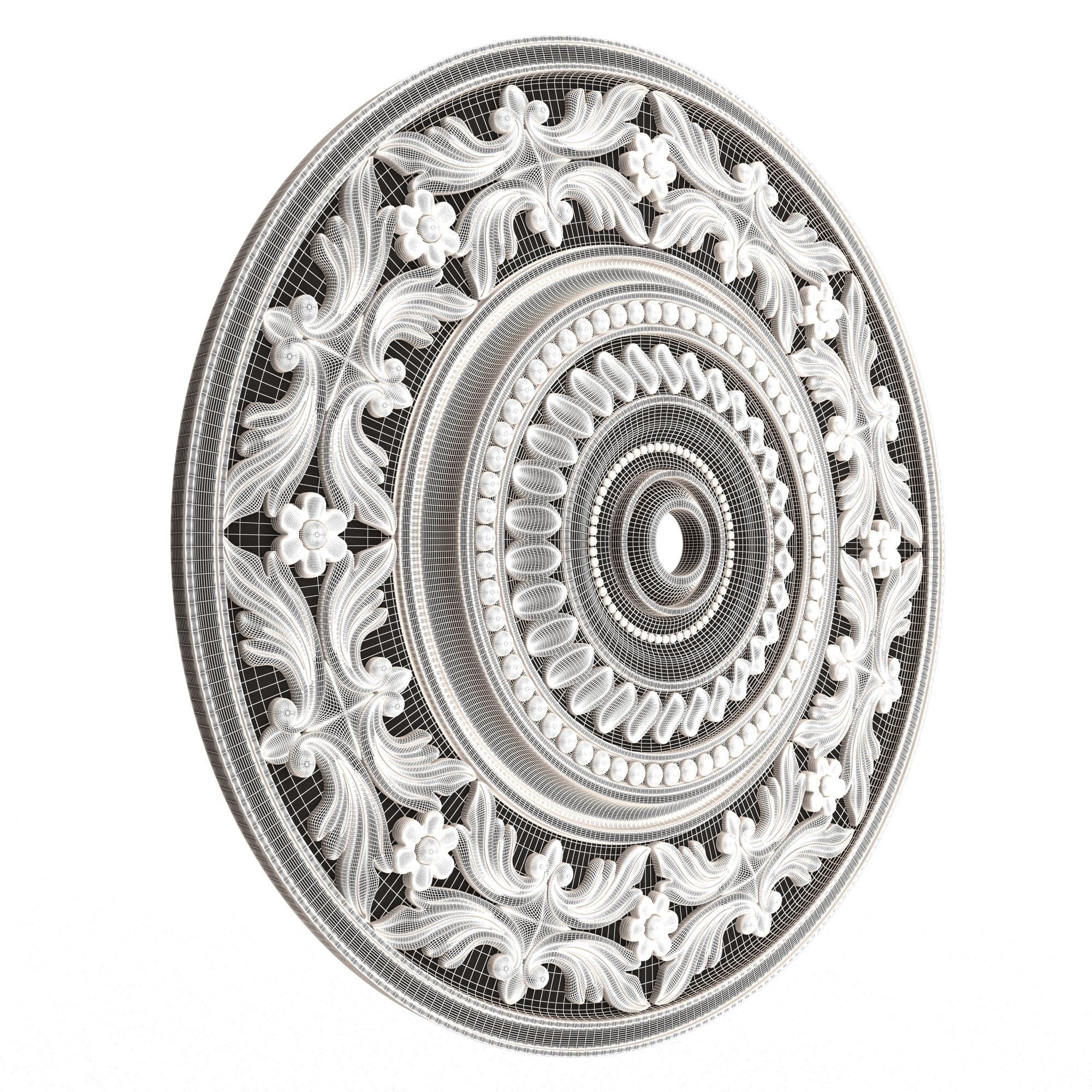 Collection of Ceiling Rosettes 02 Low-poly 3D model_28
