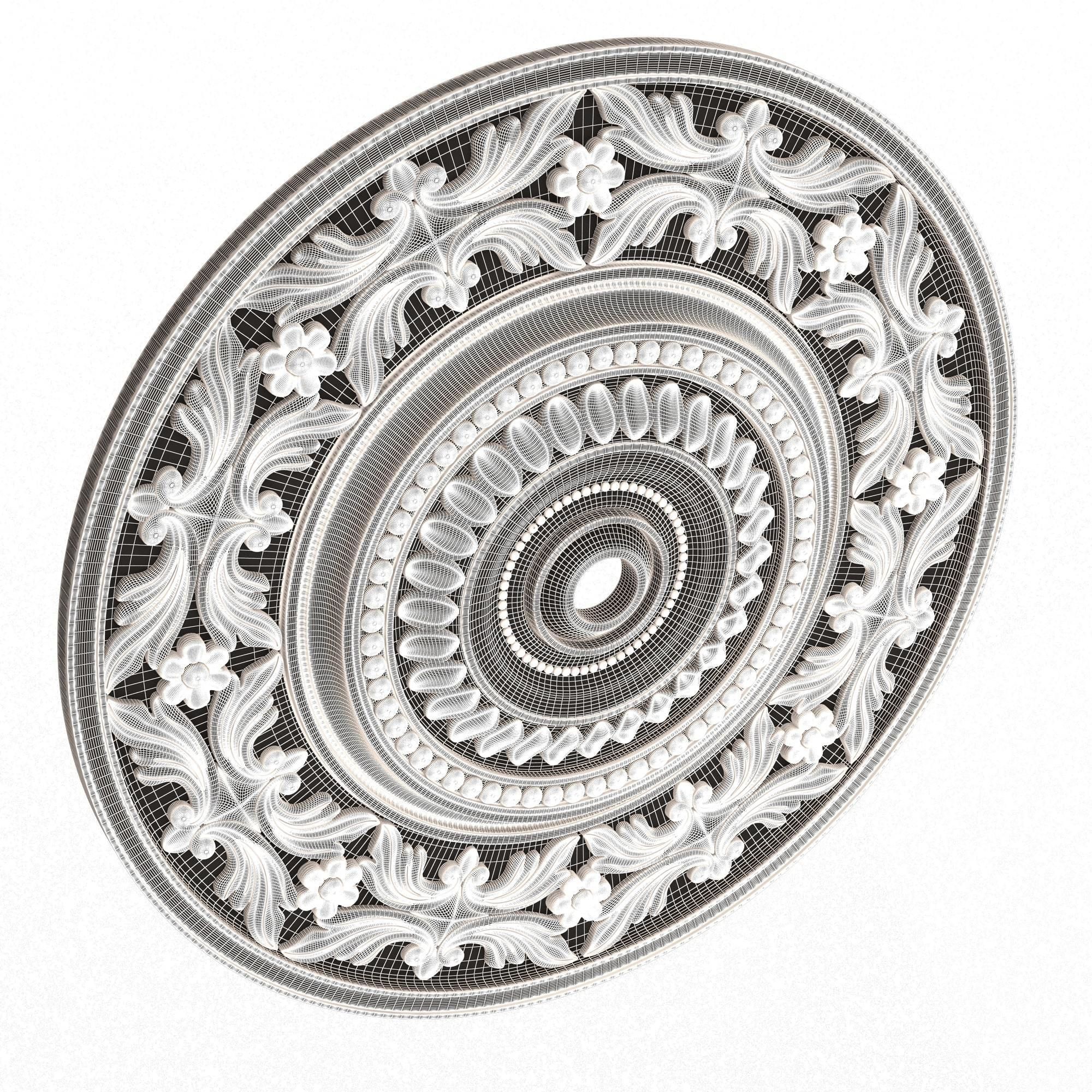 Collection of Ceiling Rosettes 02 Low-poly 3D model_26