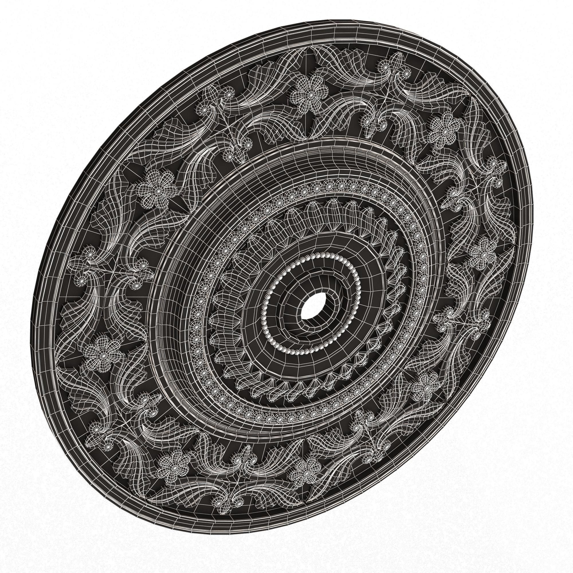 Collection of Ceiling Rosettes 02 Low-poly 3D model_48