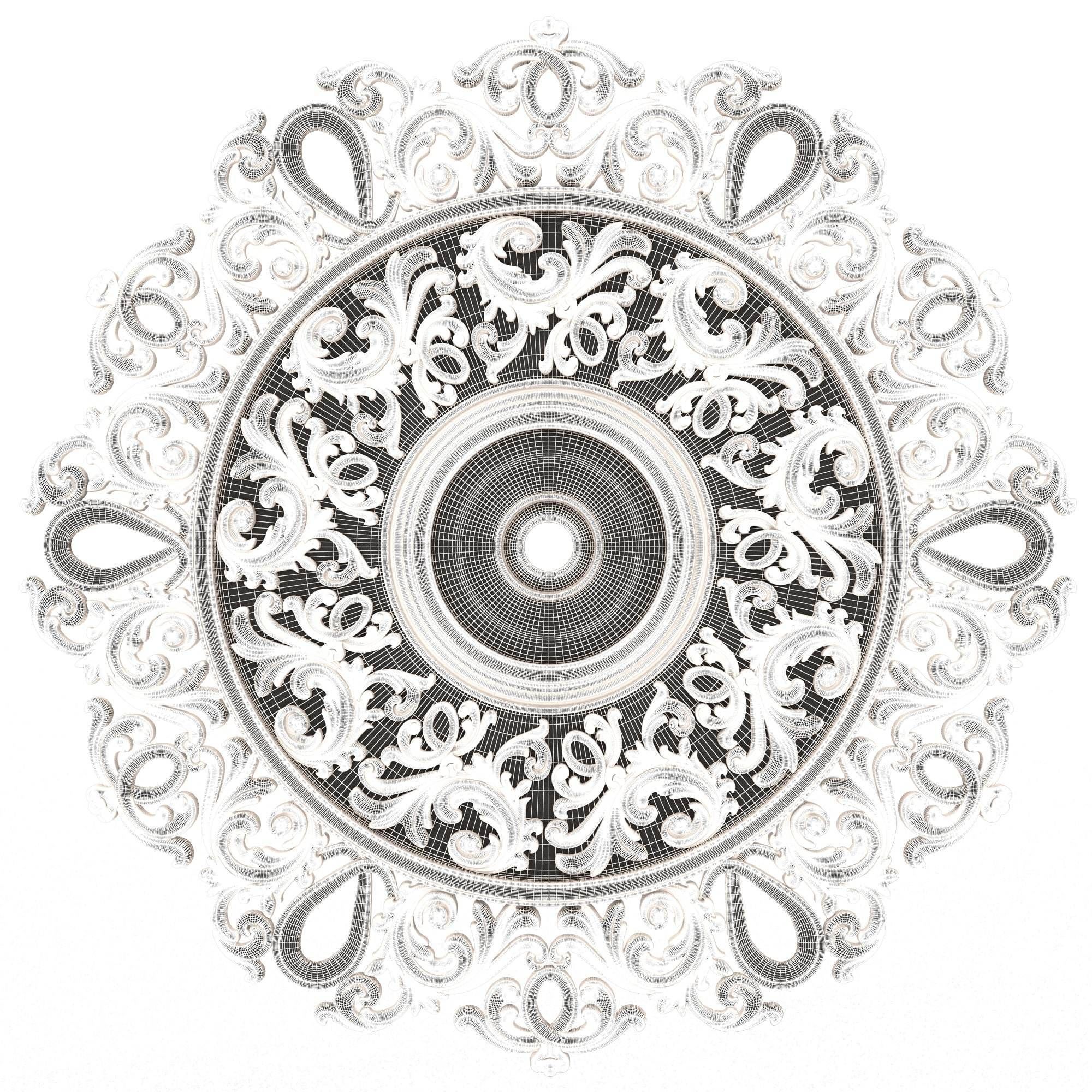 Collection of Ceiling Rosettes 02 Low-poly 3D model_41