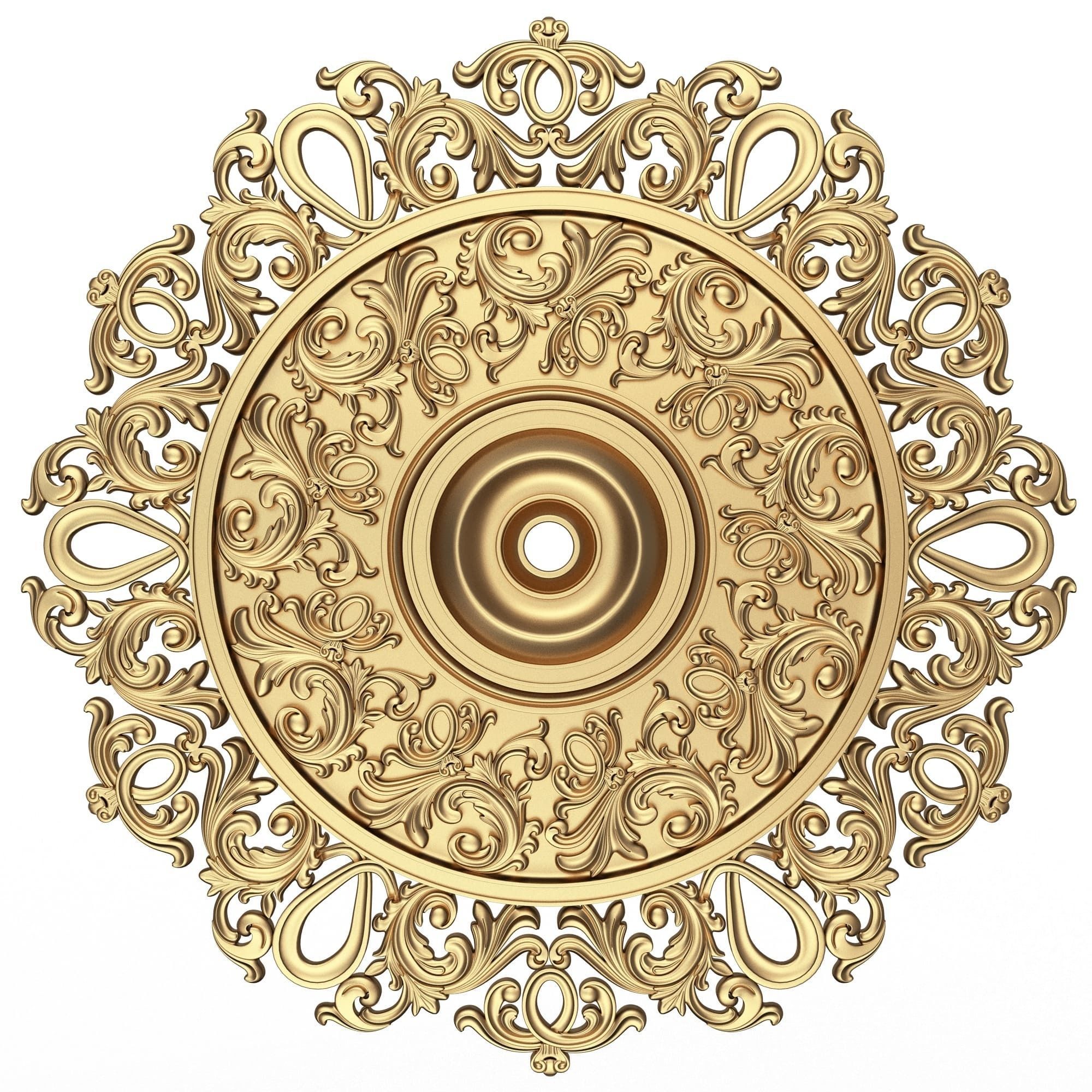 Collection of Ceiling Rosettes 02 Low-poly 3D model_19