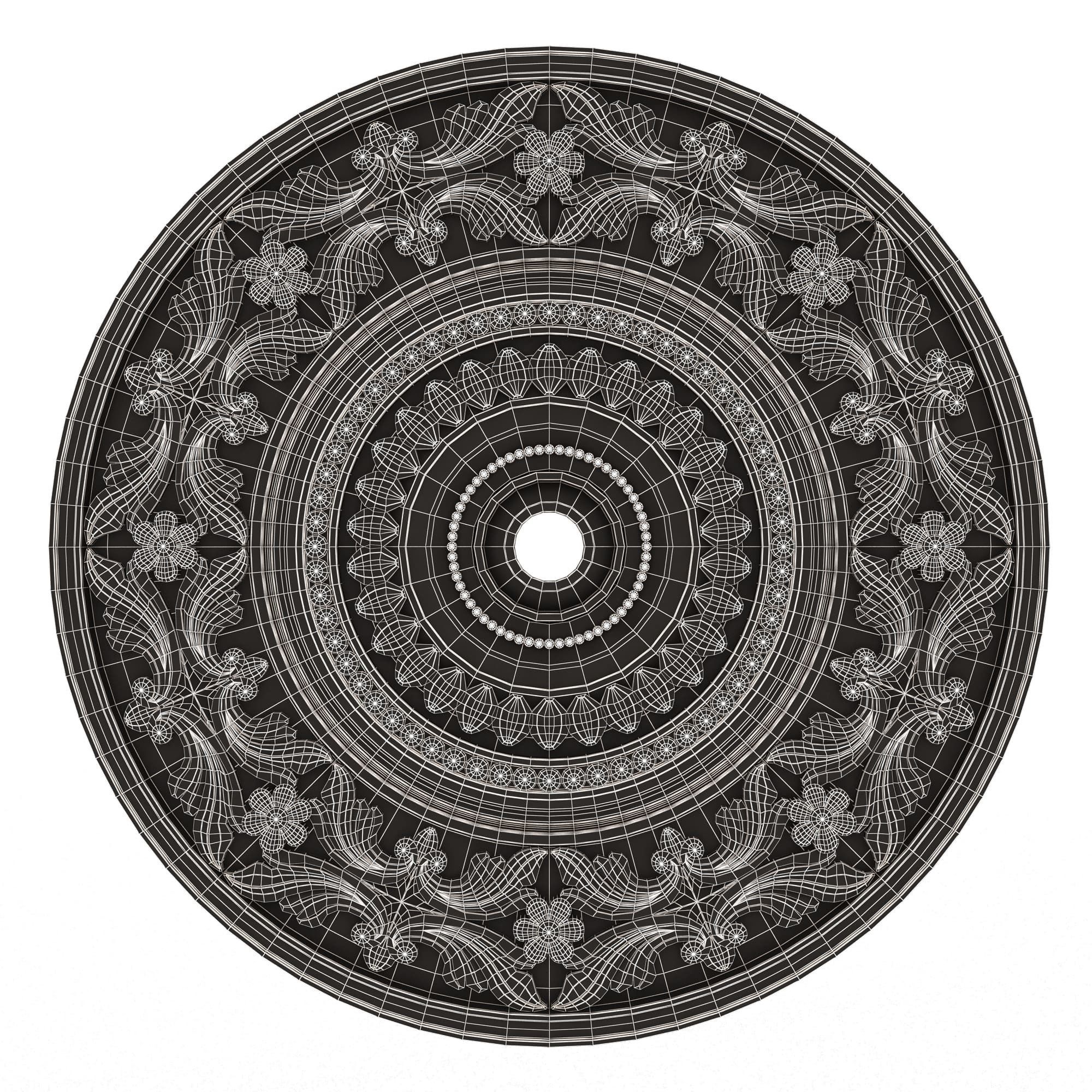 Collection of Ceiling Rosettes 02 Low-poly 3D model_47