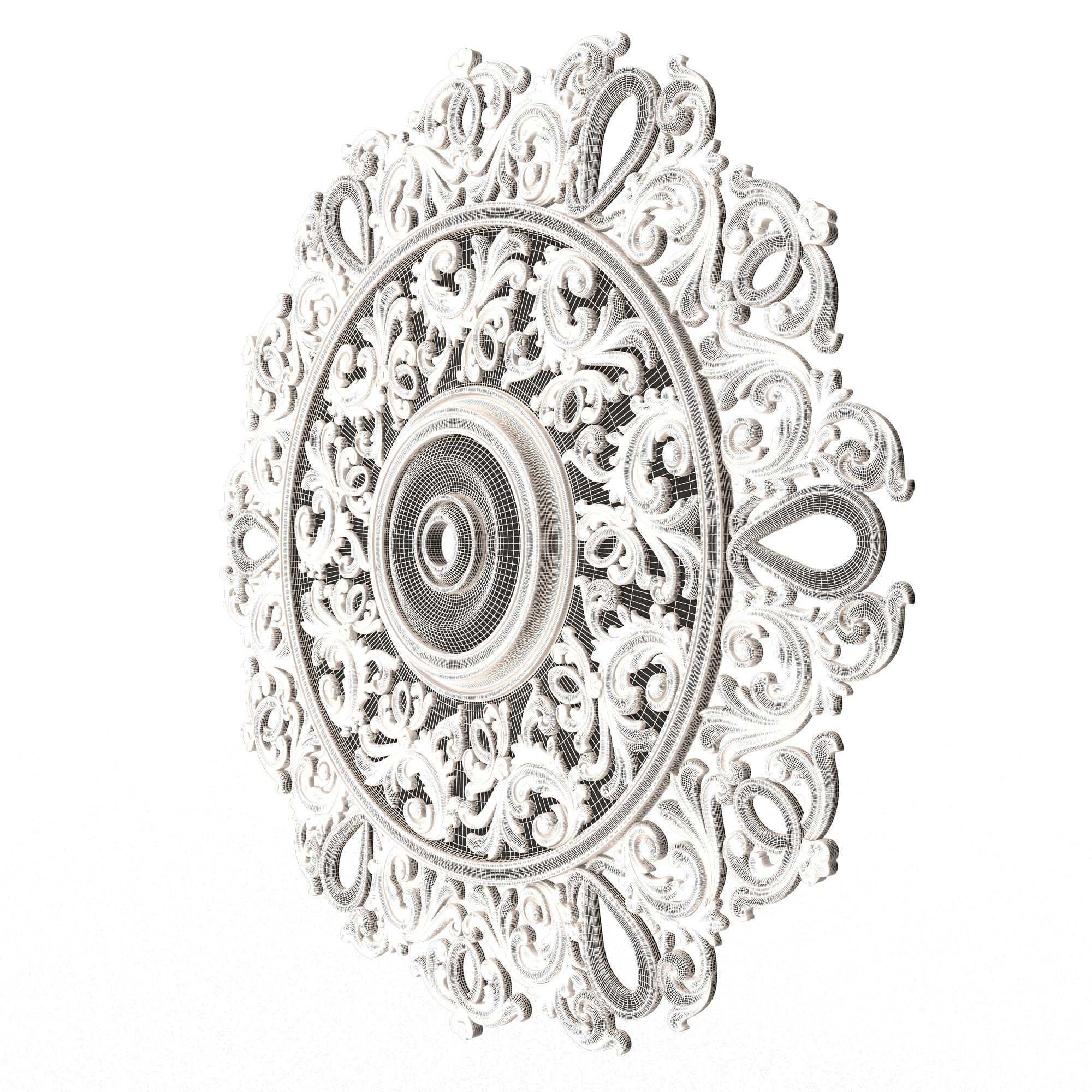 Collection of Ceiling Rosettes 02 Low-poly 3D model_43