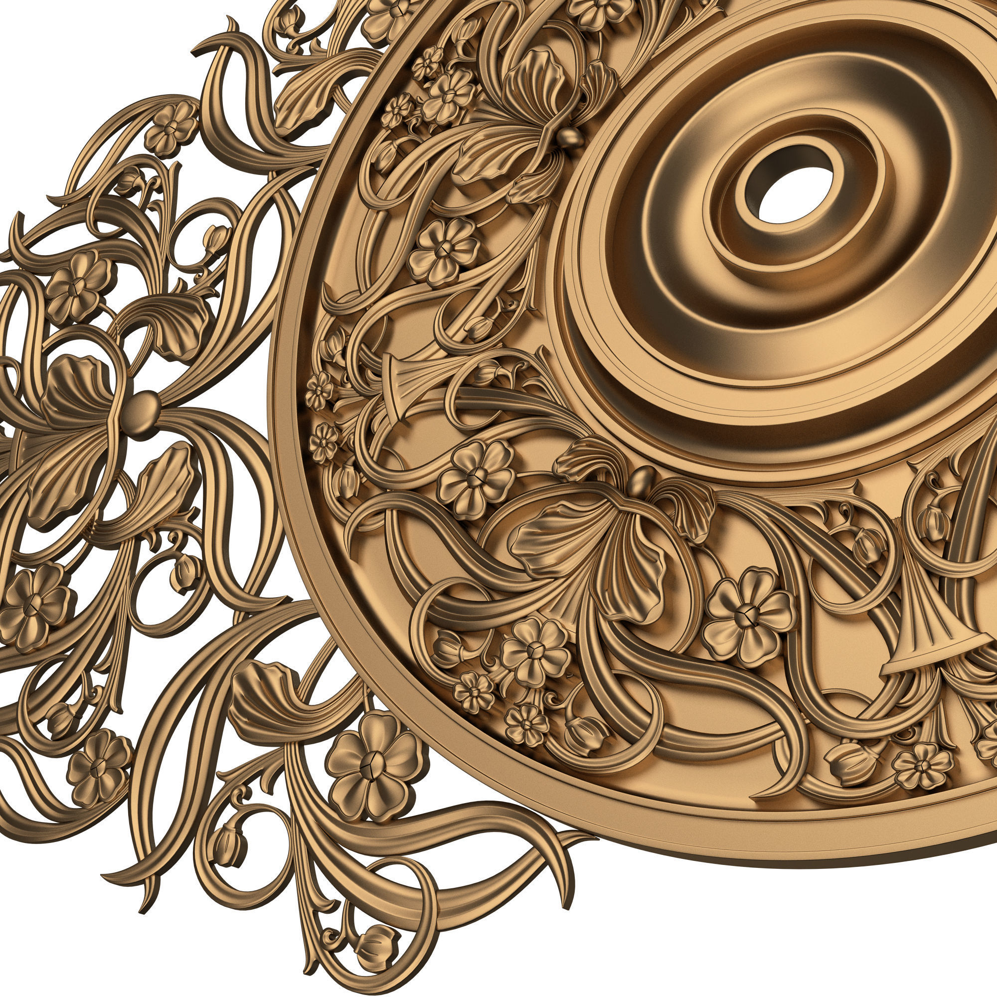 Collection of Ceiling Rosettes 02 Low-poly 3D model_17